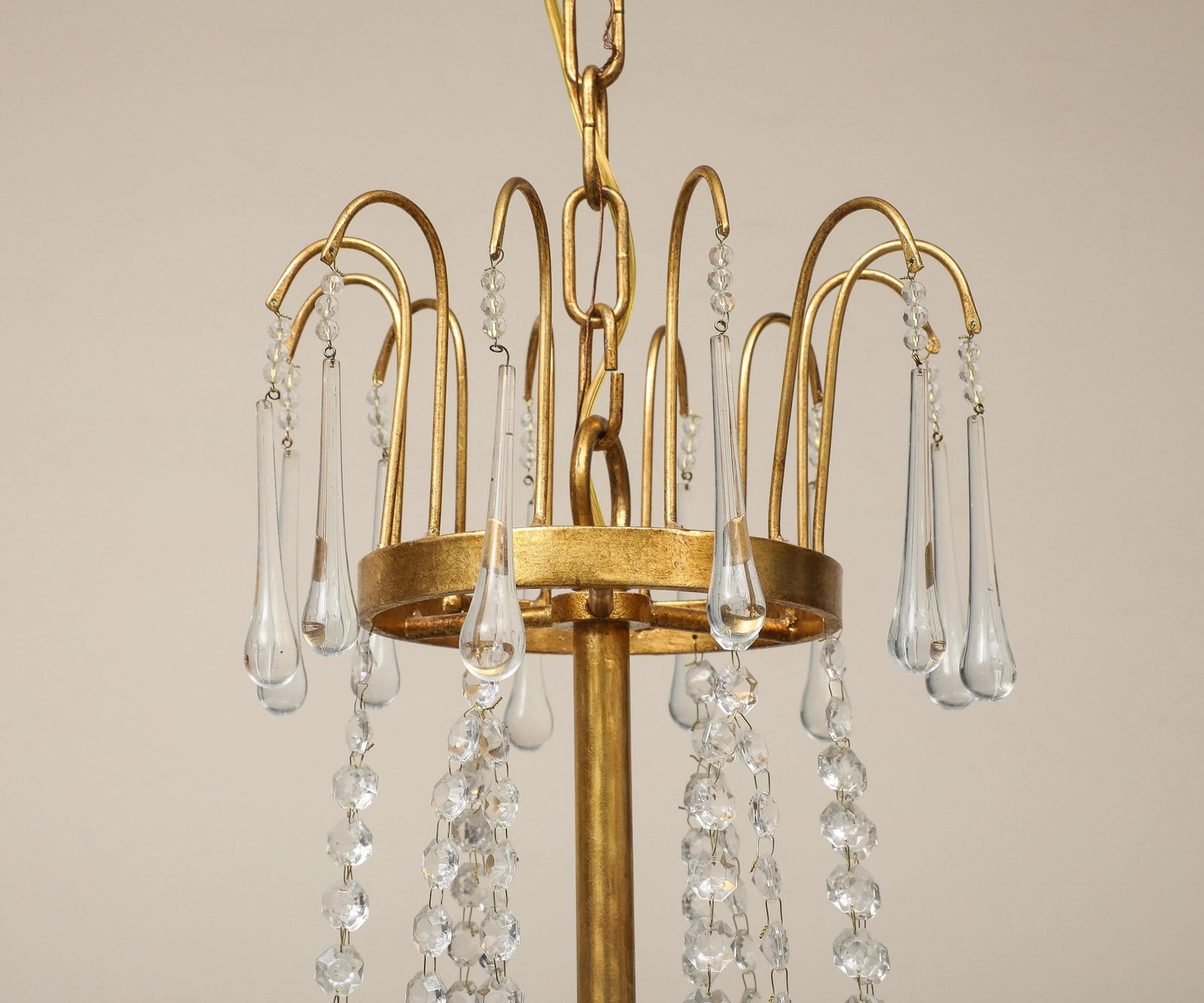 Louis XVI Style Chandelier With Gilt Iron Frame, 18th C. France - 8