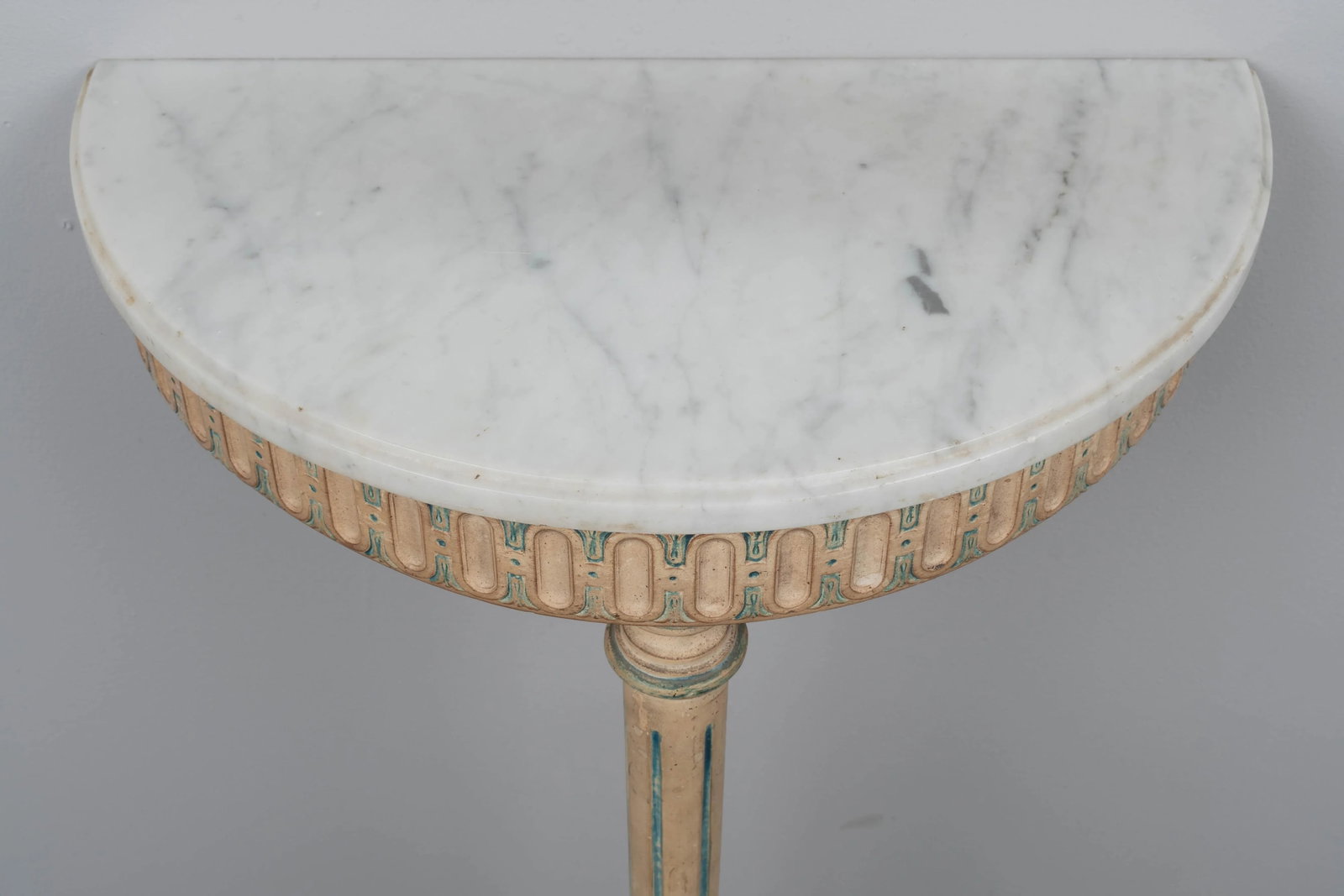 Louis XVI Style Painted Demilune Console & Mirror - 5