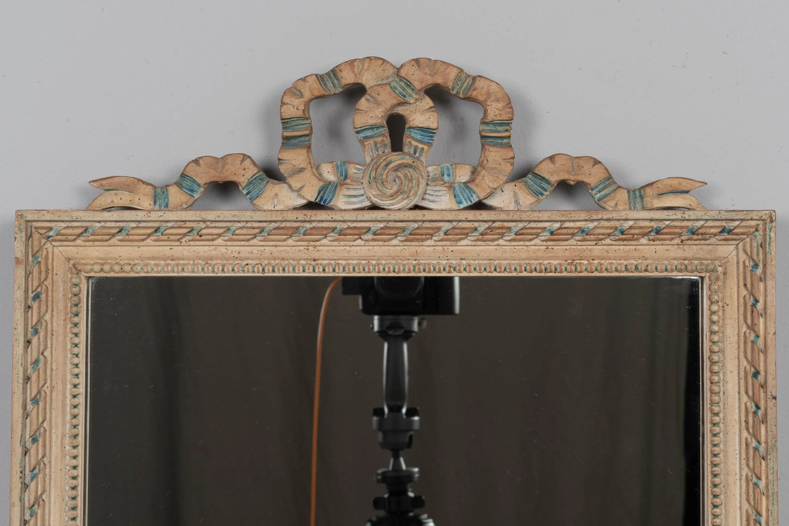 Louis XVI Style Painted Demilune Console & Mirror - 9