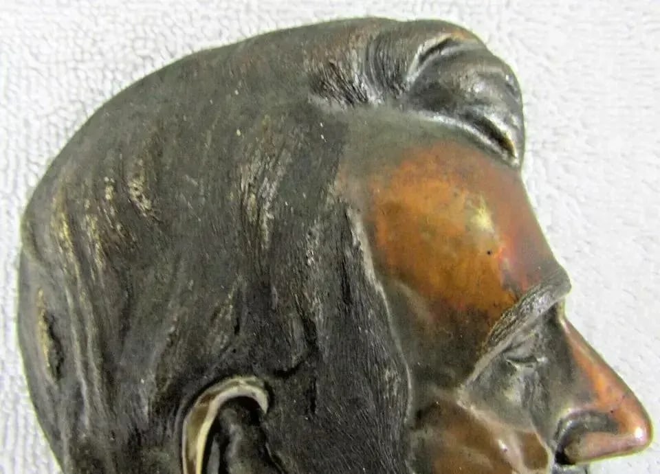 Gilded Bronze Abraham Lincoln 1960's Hanging Relief Bust Profile Signed Max Platt - 3