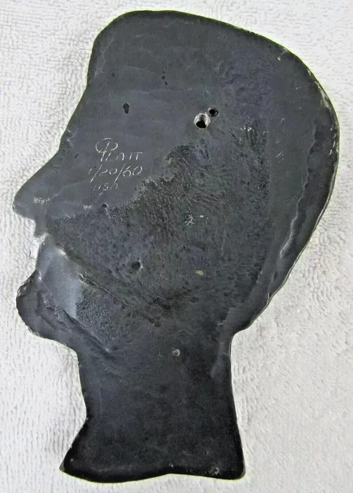 Gilded Bronze Abraham Lincoln 1960's Hanging Relief Bust Profile Signed Max Platt - 4