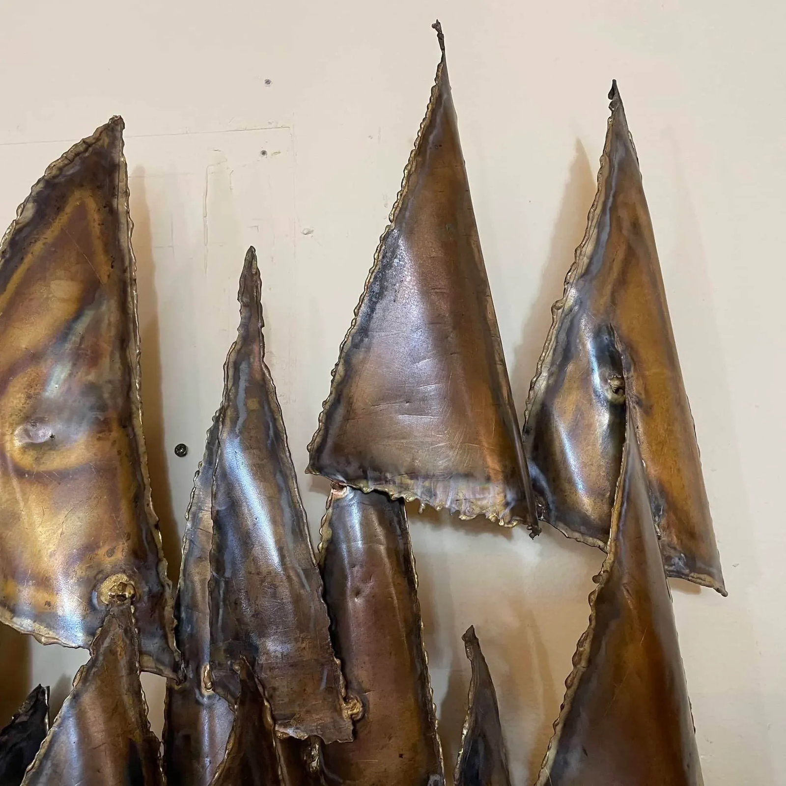 Striking Large Mid-Century Modern Metal Wall Sculpture "” Abstract Sails - 2