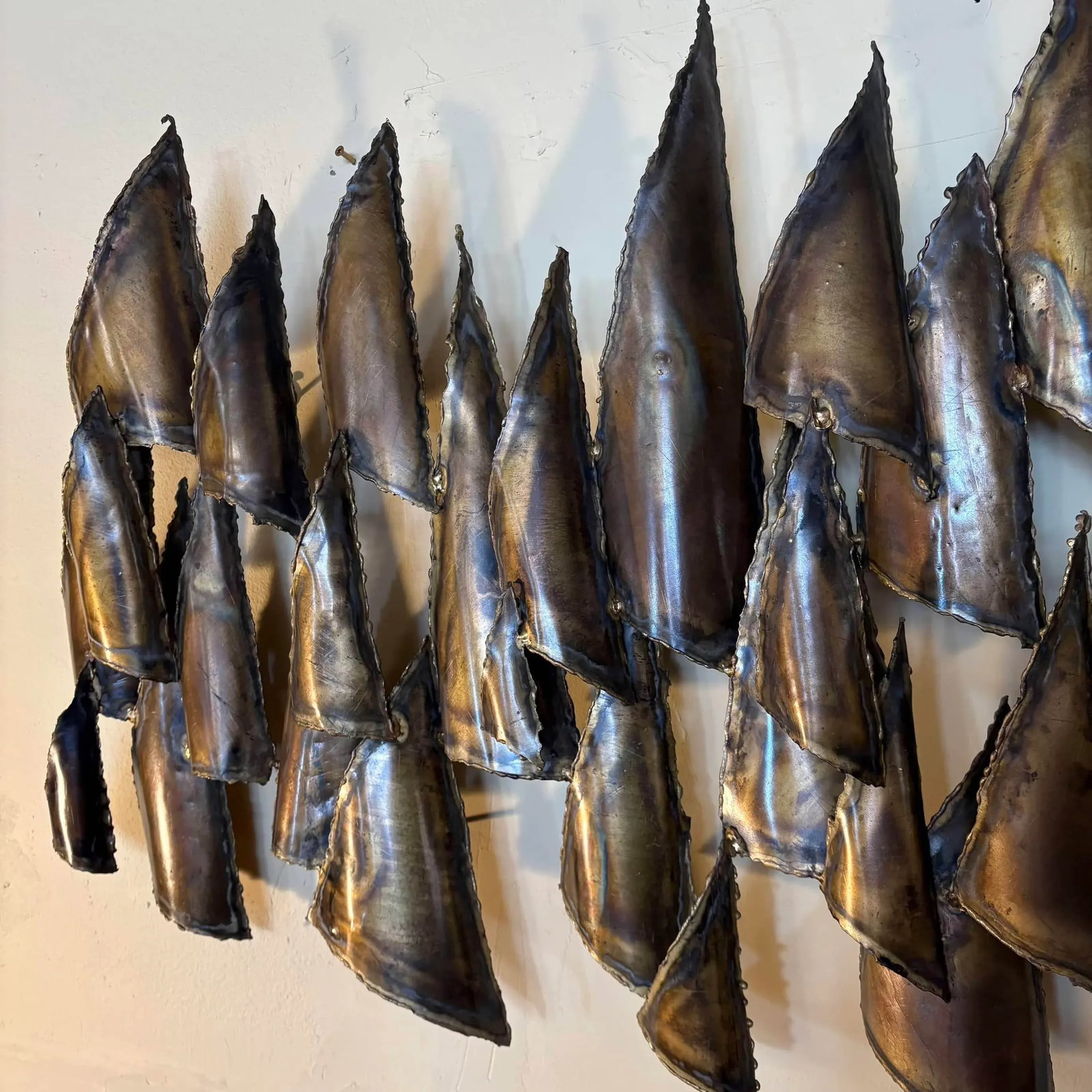 Striking Large Mid-Century Modern Metal Wall Sculpture "” Abstract Sails - 5