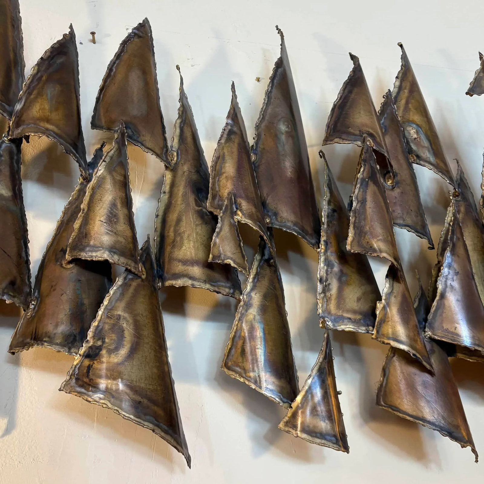 Striking Large Mid-Century Modern Metal Wall Sculpture "” Abstract Sails - 6
