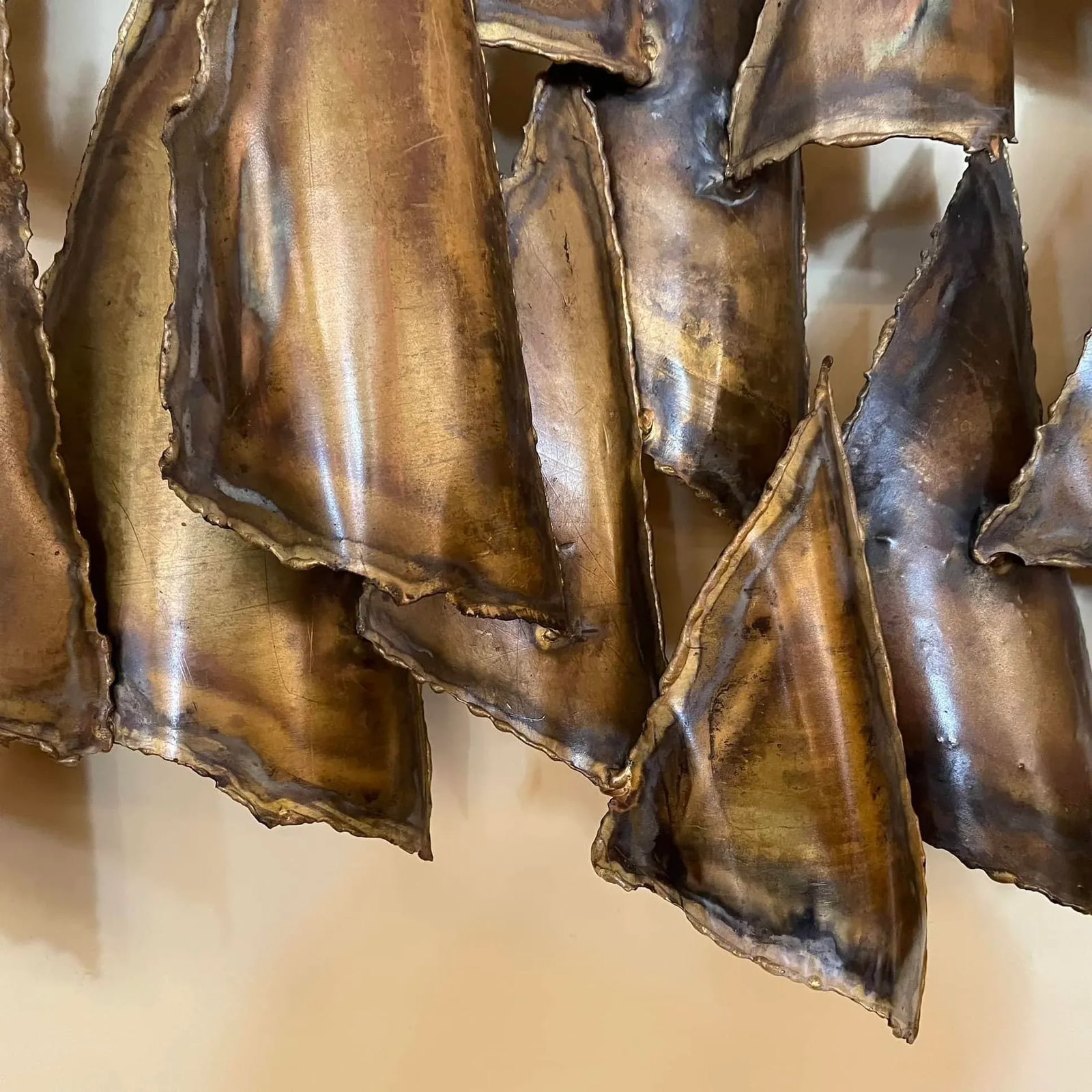 Striking Large Mid-Century Modern Metal Wall Sculpture "” Abstract Sails - 8