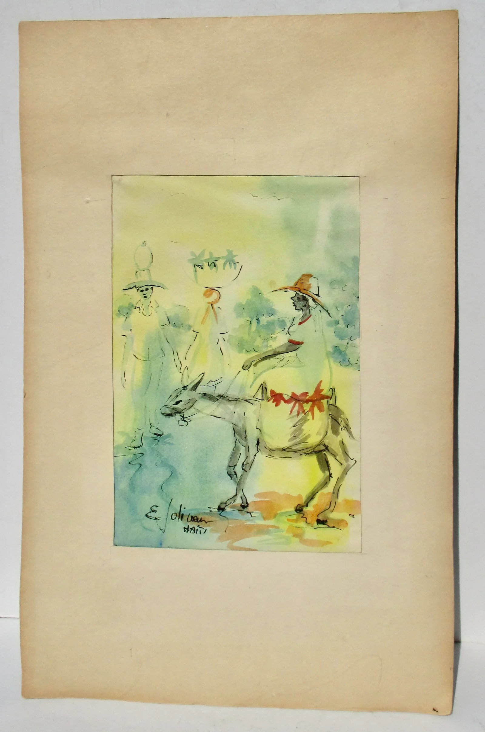 Emmanuel Jolicoeur Watercolor Sketch of Haiti - 2