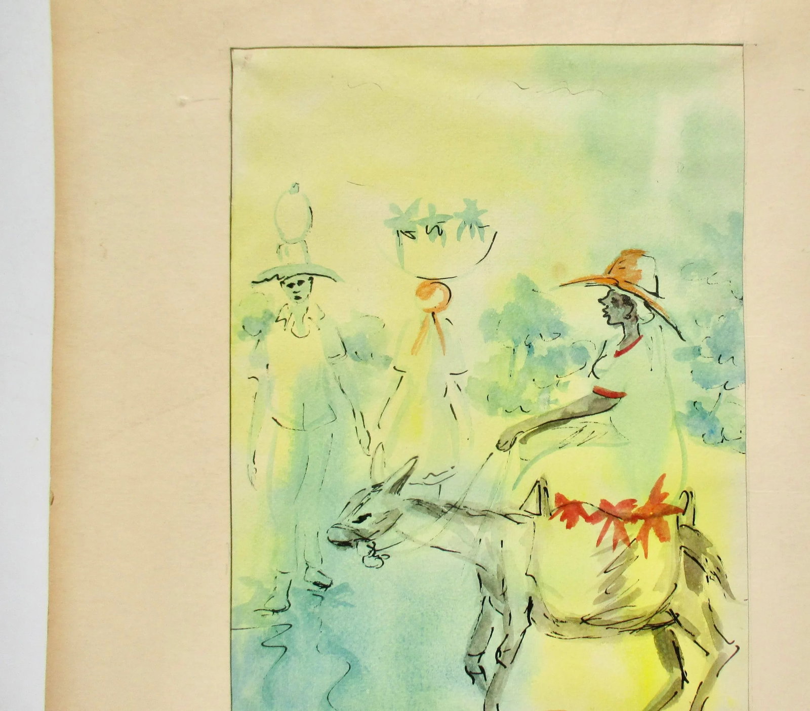 Emmanuel Jolicoeur Watercolor Sketch of Haiti - 4