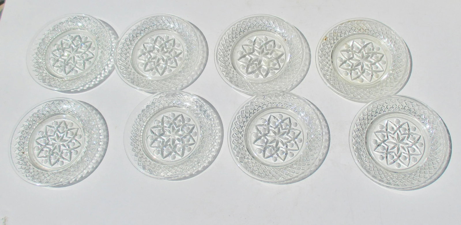 Set of 8 Glass Coasters Circa 1900 - 3