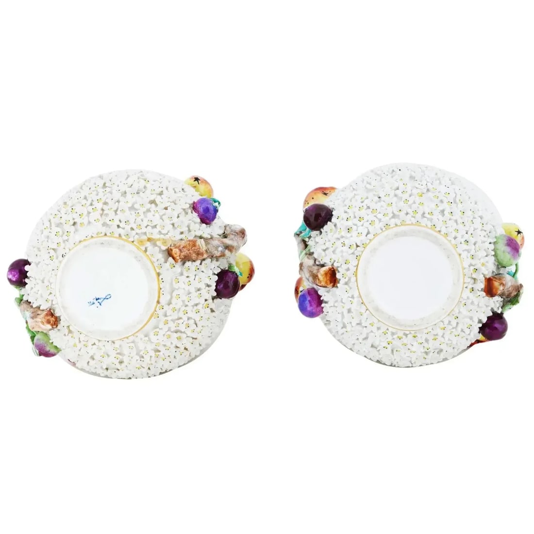 Antique Meissen Manner Snowball Porcelain Vases- Set of 2 - 4