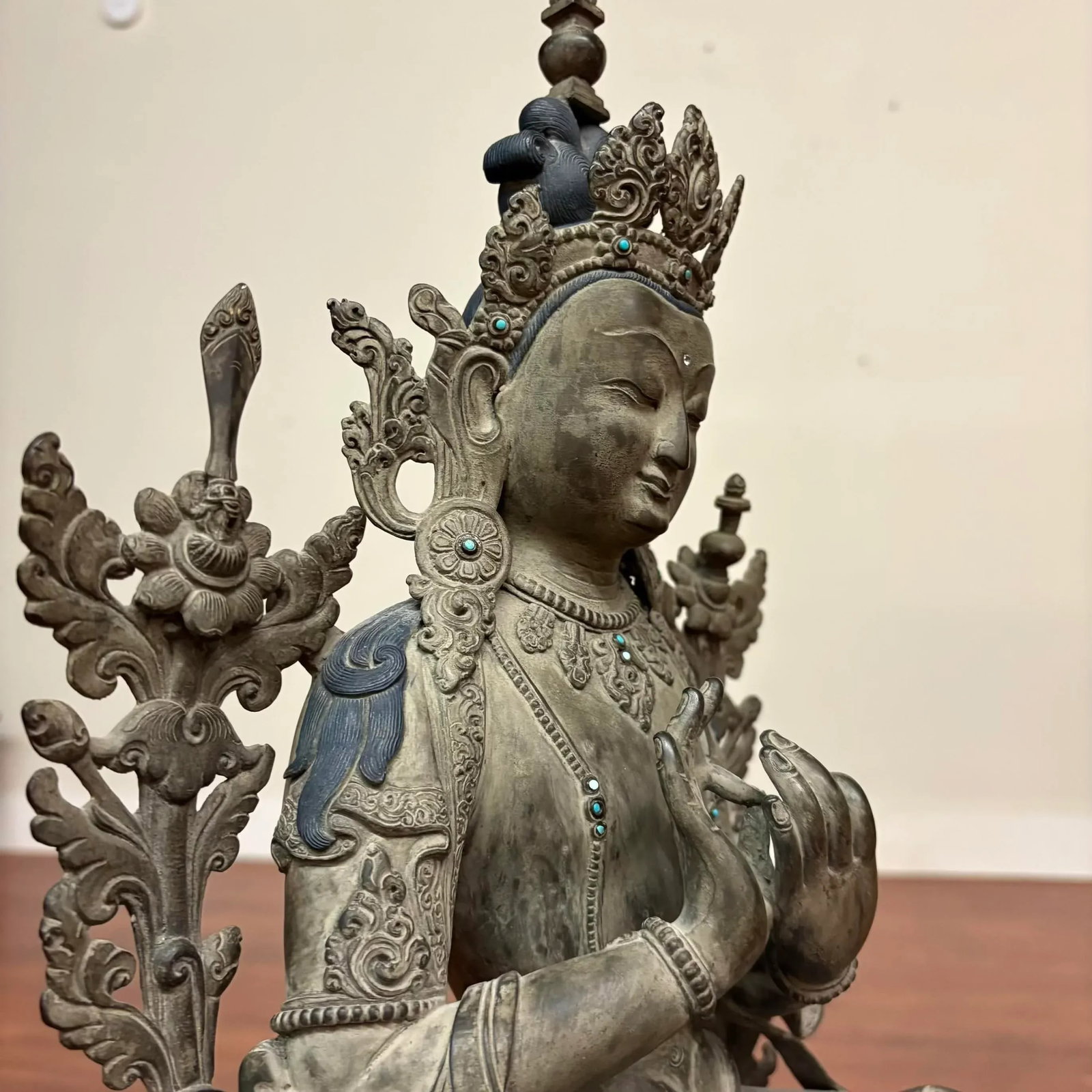 Large Vintage Nepalese Bronze Tara Statue - 10