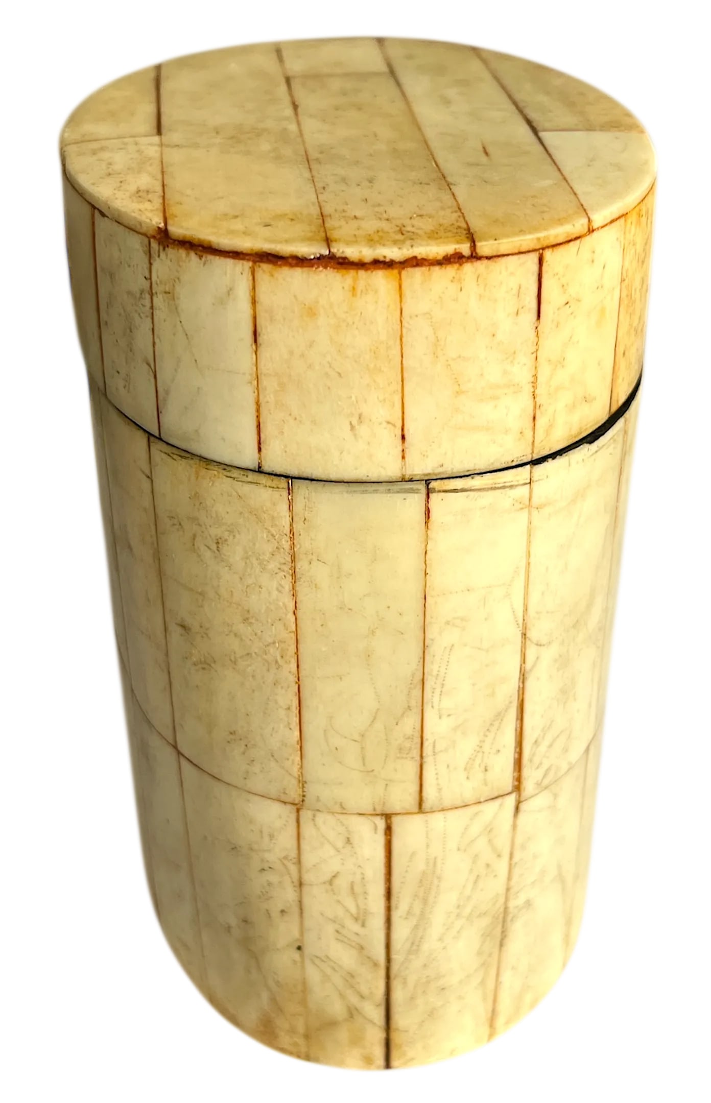 1980s Tessellated Bone and Black Lacquered Wood Box in the Style of Maitland-Smith - 3