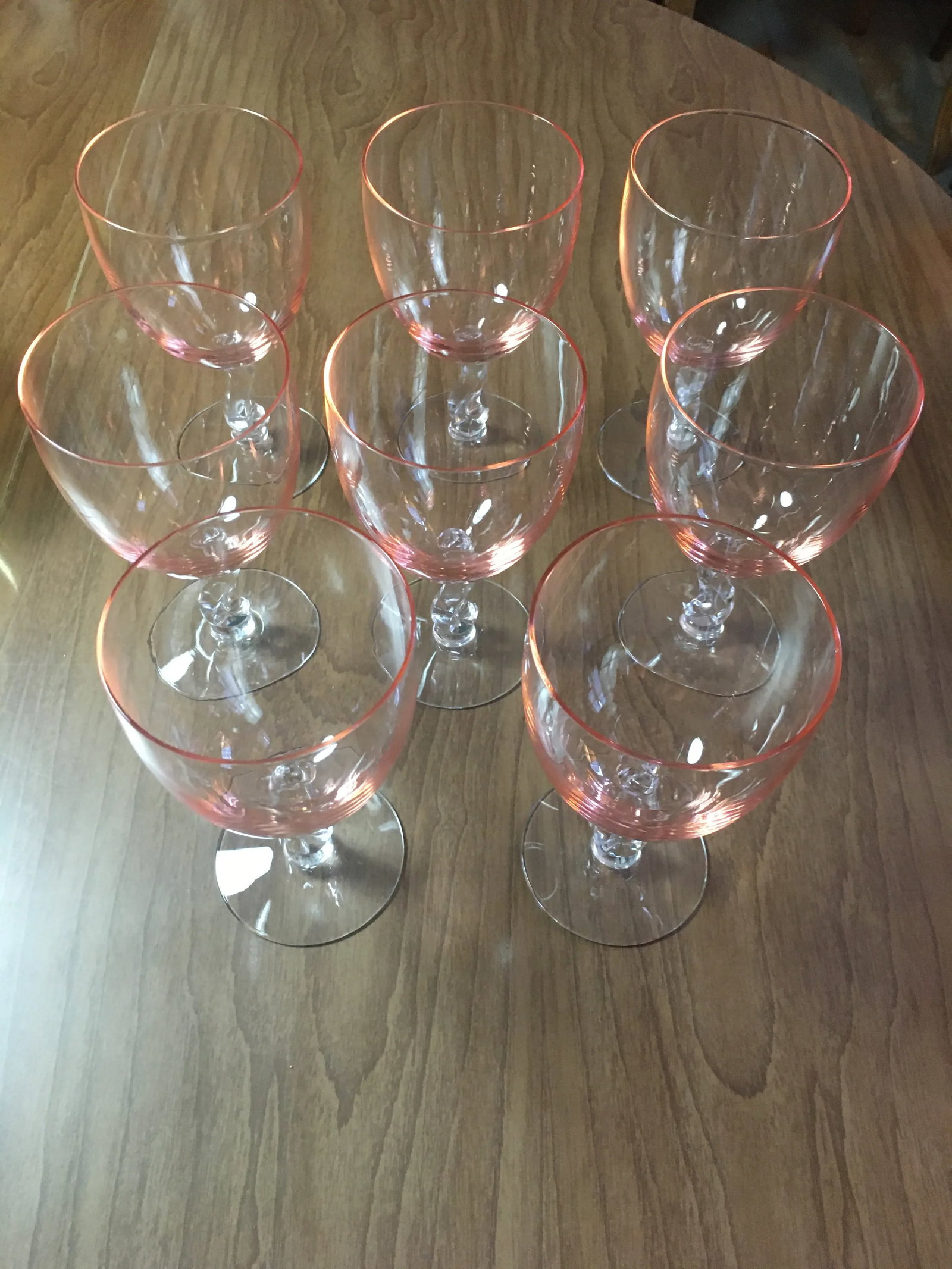 Vintage Fostoria Pink Water Goblets - Set of 8 - 2