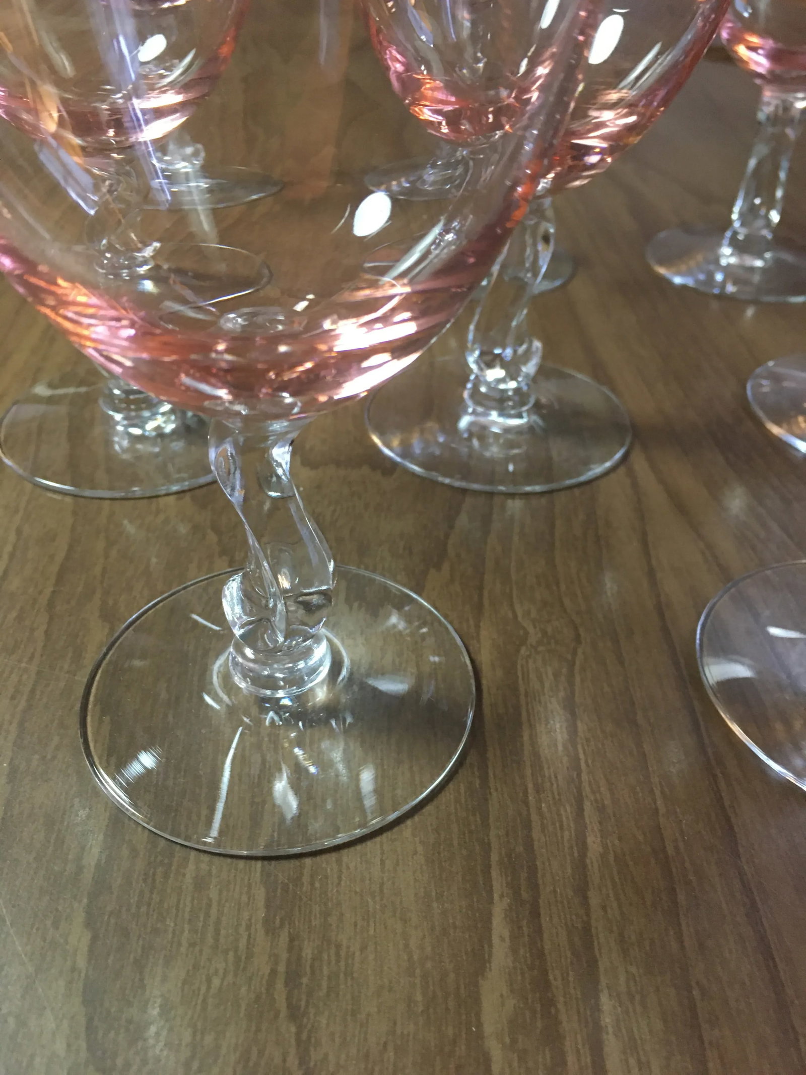 Vintage Fostoria Pink Water Goblets - Set of 8 - 6
