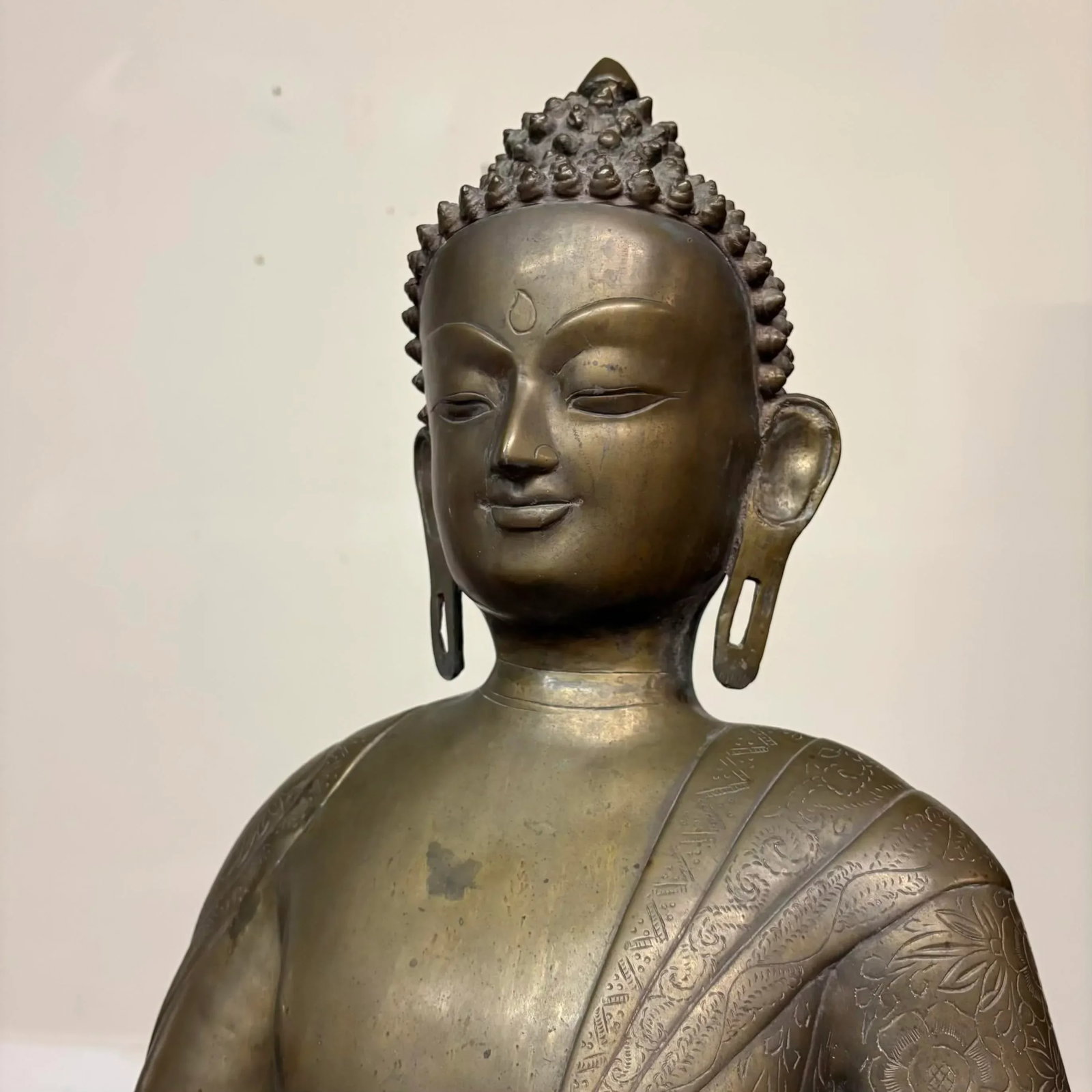 Large Nepalese Bronze Seated Buddha Sculpture Statue - 11