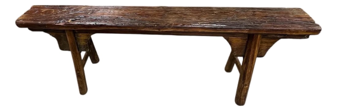 Antique Handmade Mortise and Tenon Primitive Bucket or Shoe Bench, Farmhouse, Cabin, Lodge, Ranch, R (1 of 8)