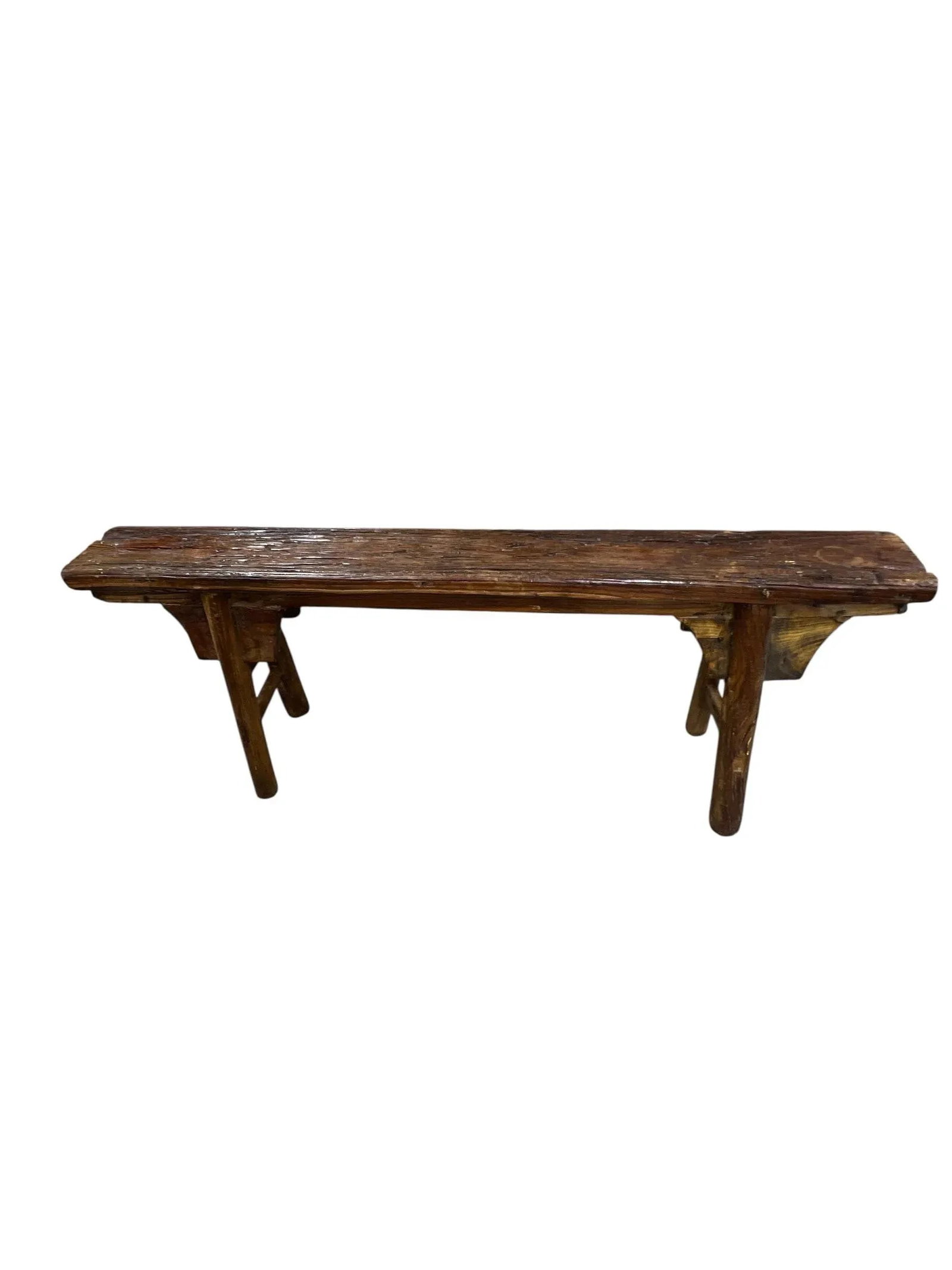 Antique Handmade Mortise and Tenon Primitive Bucket or Shoe Bench, Farmhouse, Cabin, Lodge, Ranch, R - 2