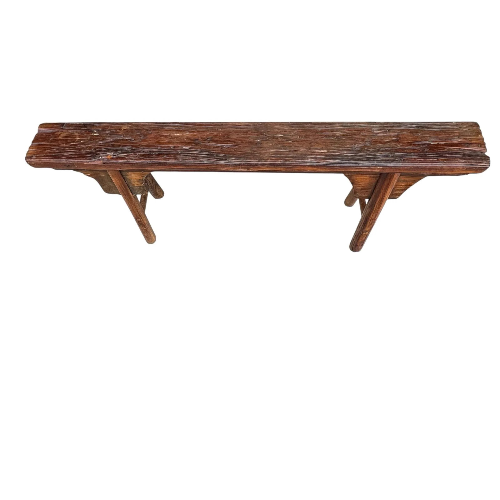 Antique Handmade Mortise and Tenon Primitive Bucket or Shoe Bench, Farmhouse, Cabin, Lodge, Ranch, R - 3