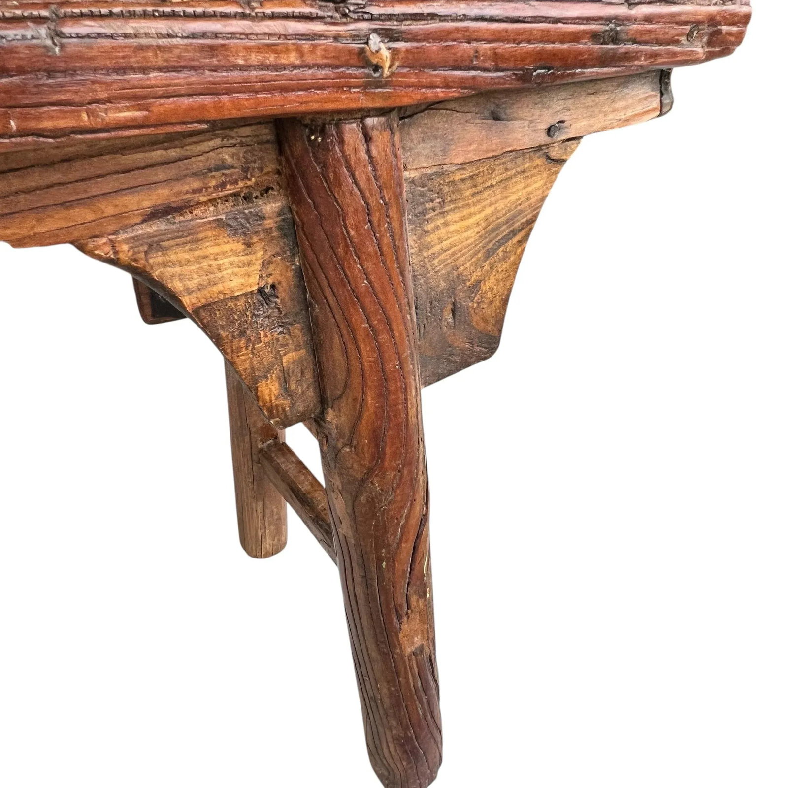 Antique Handmade Mortise and Tenon Primitive Bucket or Shoe Bench, Farmhouse, Cabin, Lodge, Ranch, R - 5