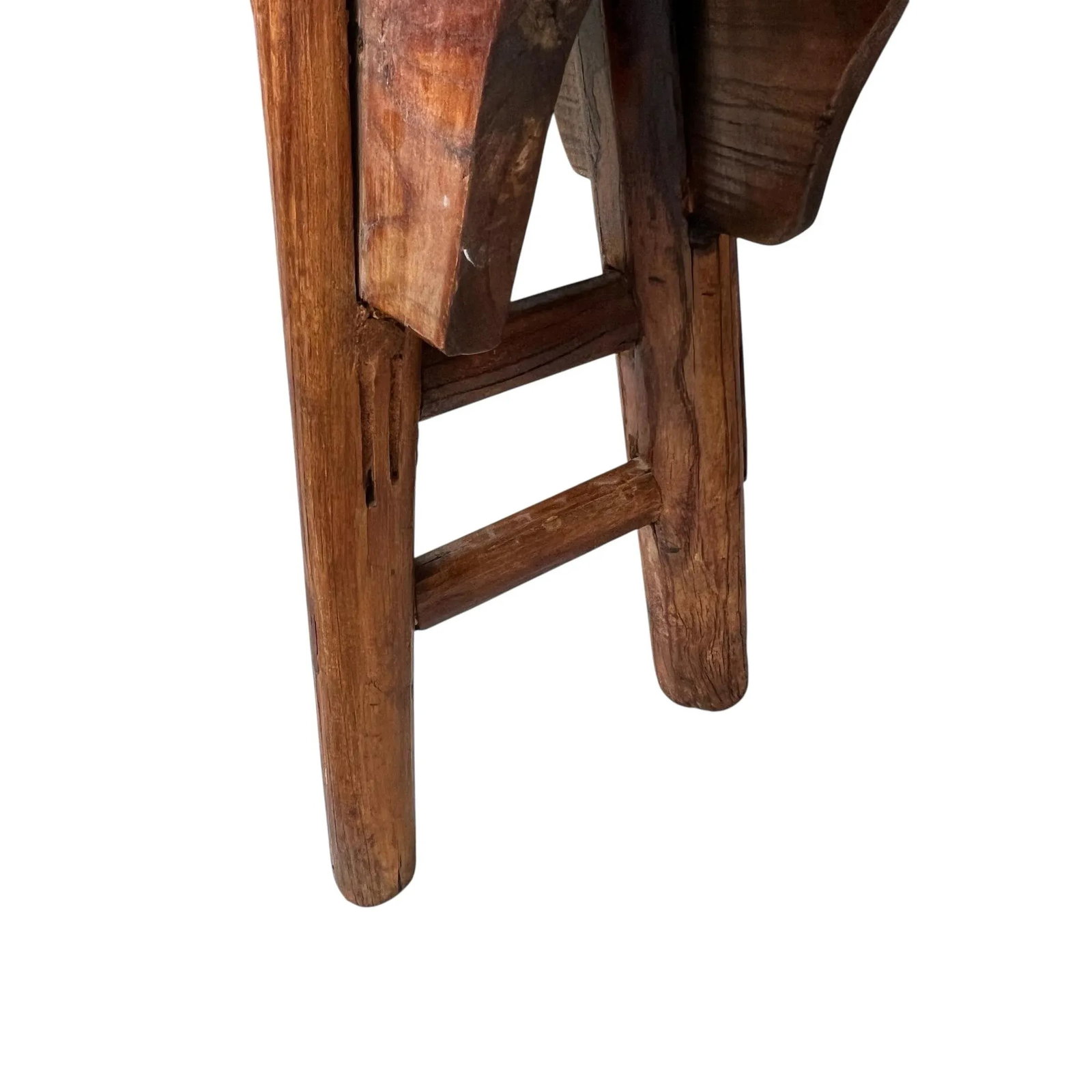 Antique Handmade Mortise and Tenon Primitive Bucket or Shoe Bench, Farmhouse, Cabin, Lodge, Ranch, R - 7