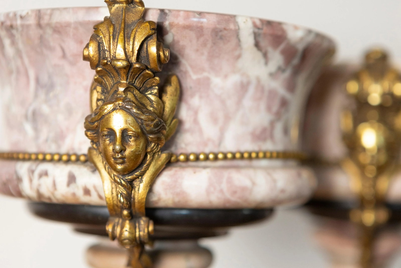 Pair of 19th-Century French Neoclassical Marble and Gilt Bronze Urns - 12
