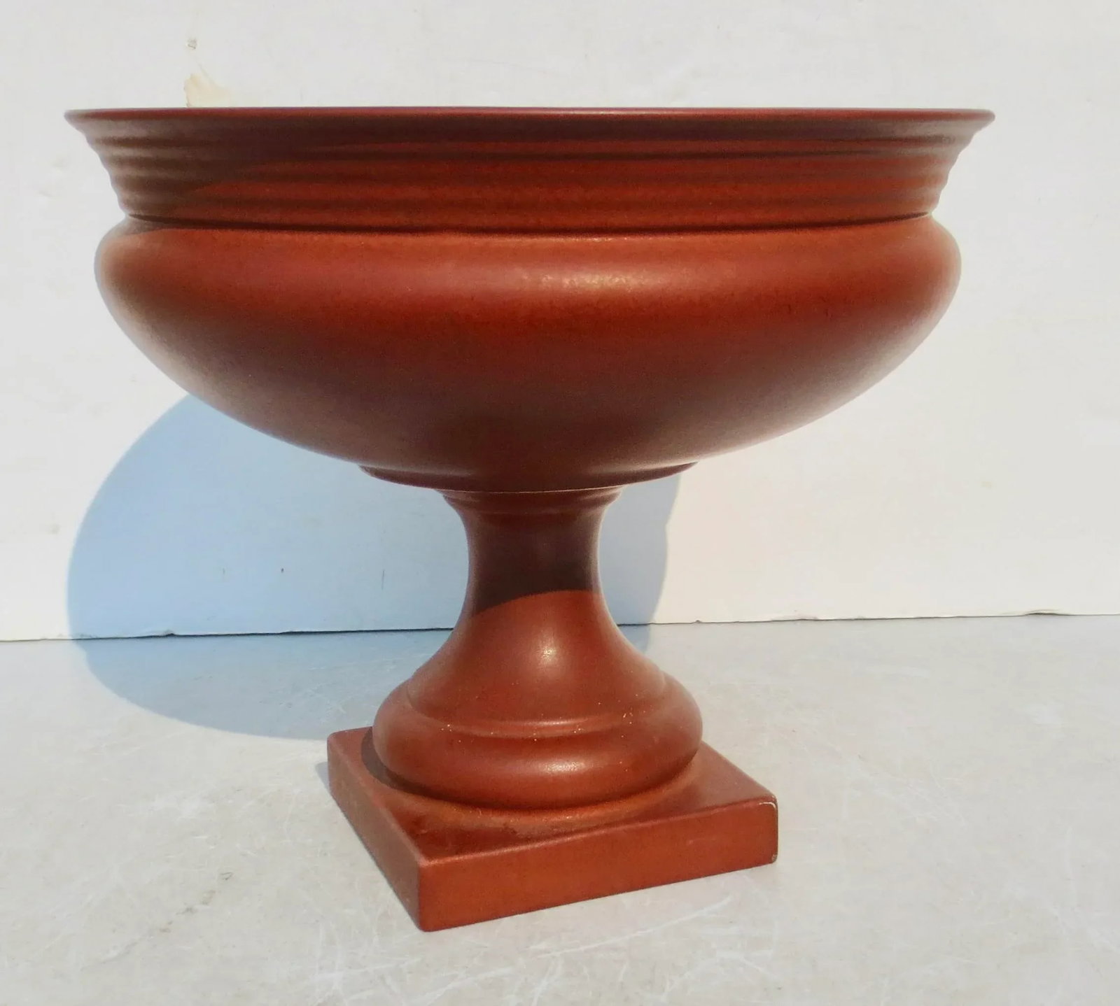 Ceramic Terra Cotta Pedestal Vase - 2