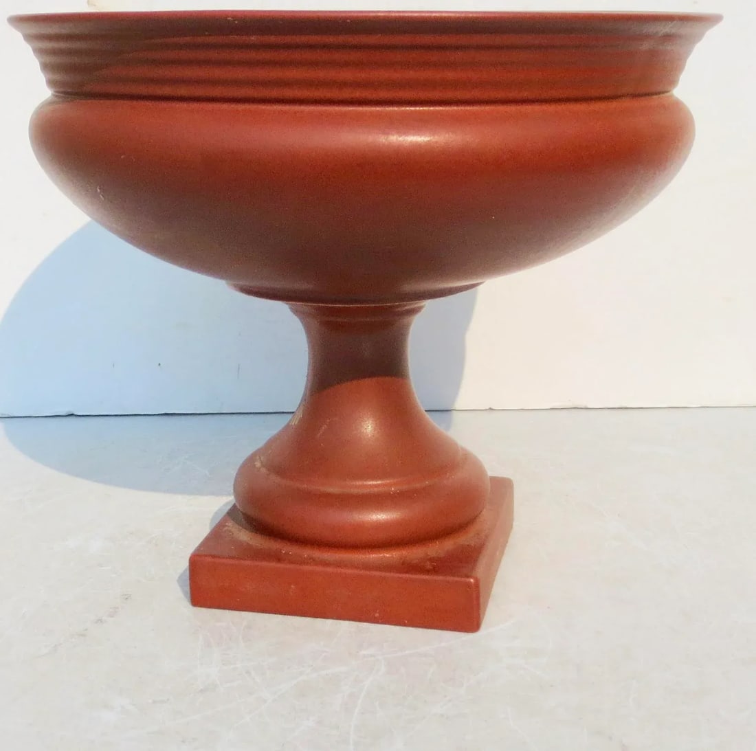Ceramic Terra Cotta Pedestal Vase - 3