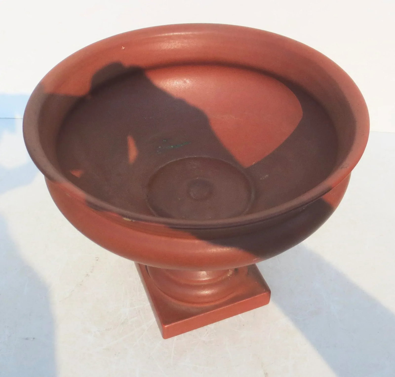 Ceramic Terra Cotta Pedestal Vase - 5