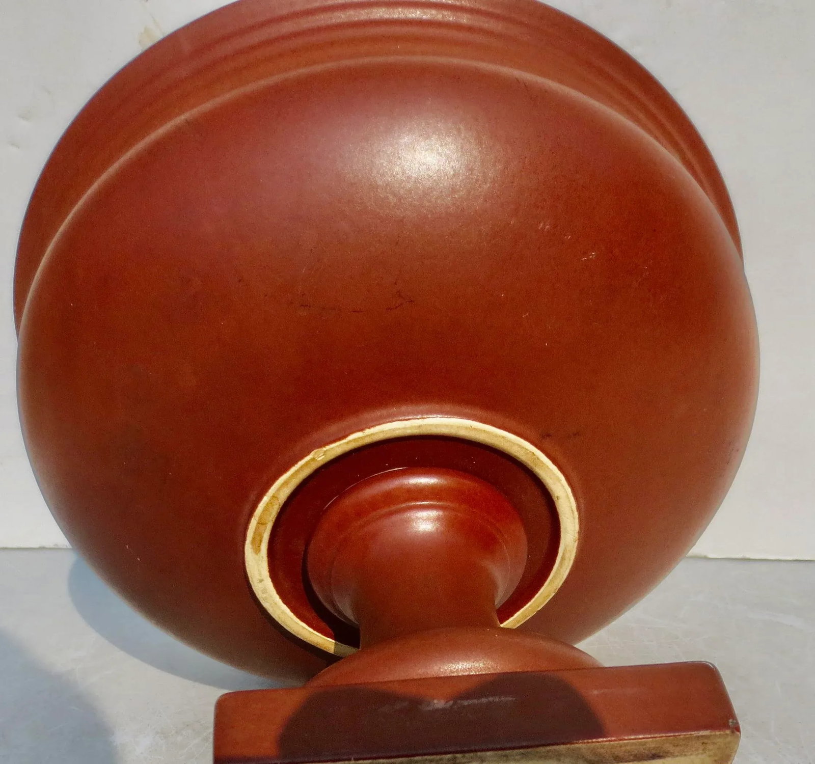 Ceramic Terra Cotta Pedestal Vase - 8