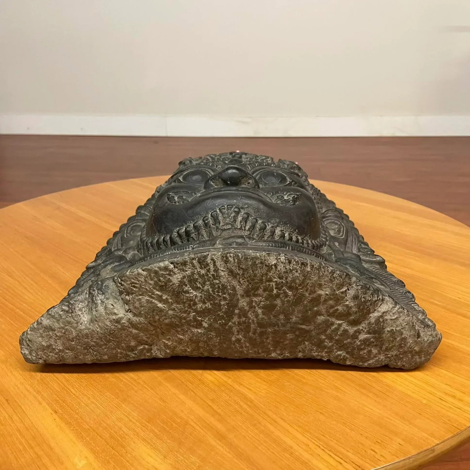 Large Nepalese Lacquered Wood Bhairab Mask Sculpture - 15