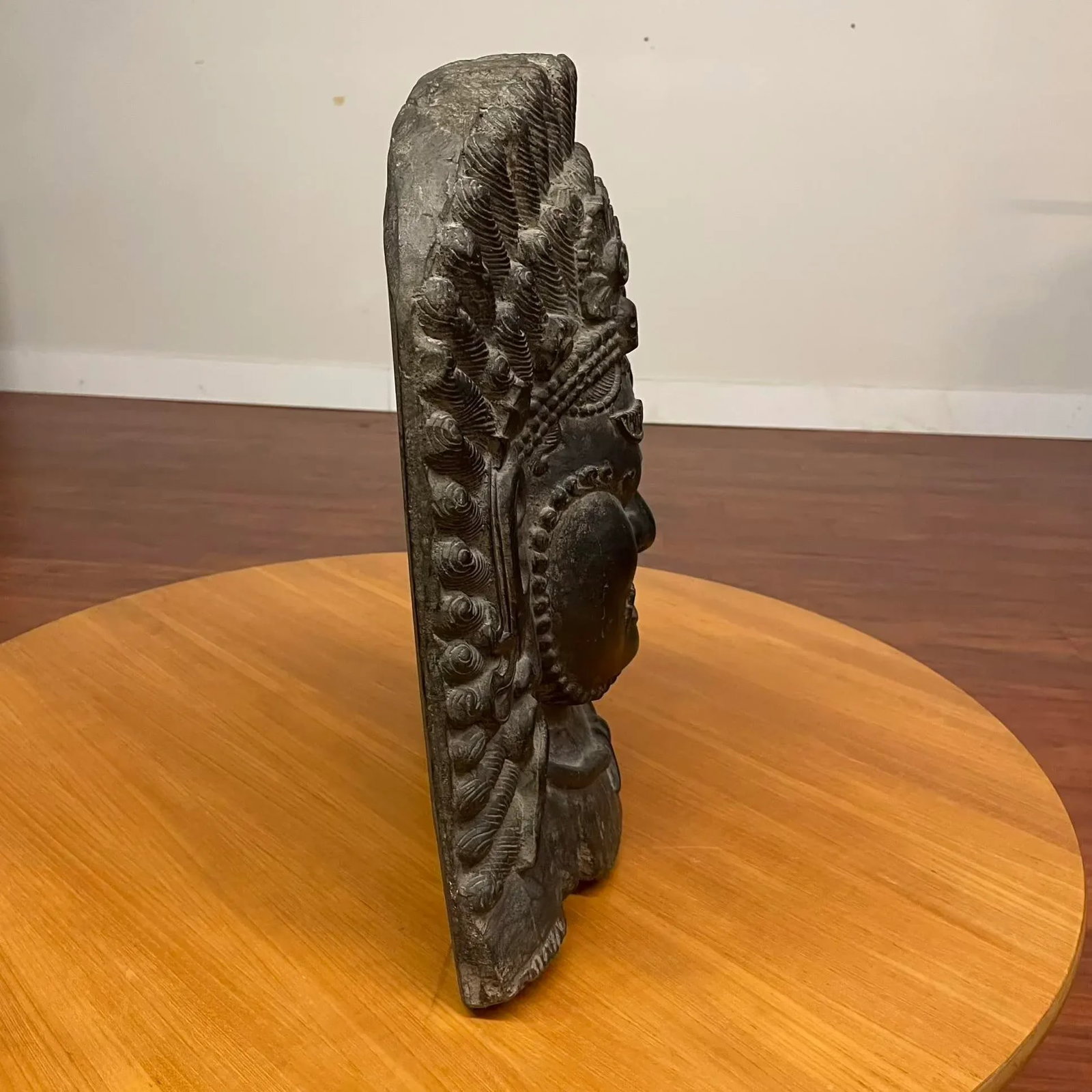 Large Nepalese Lacquered Wood Bhairab Mask Sculpture - 3
