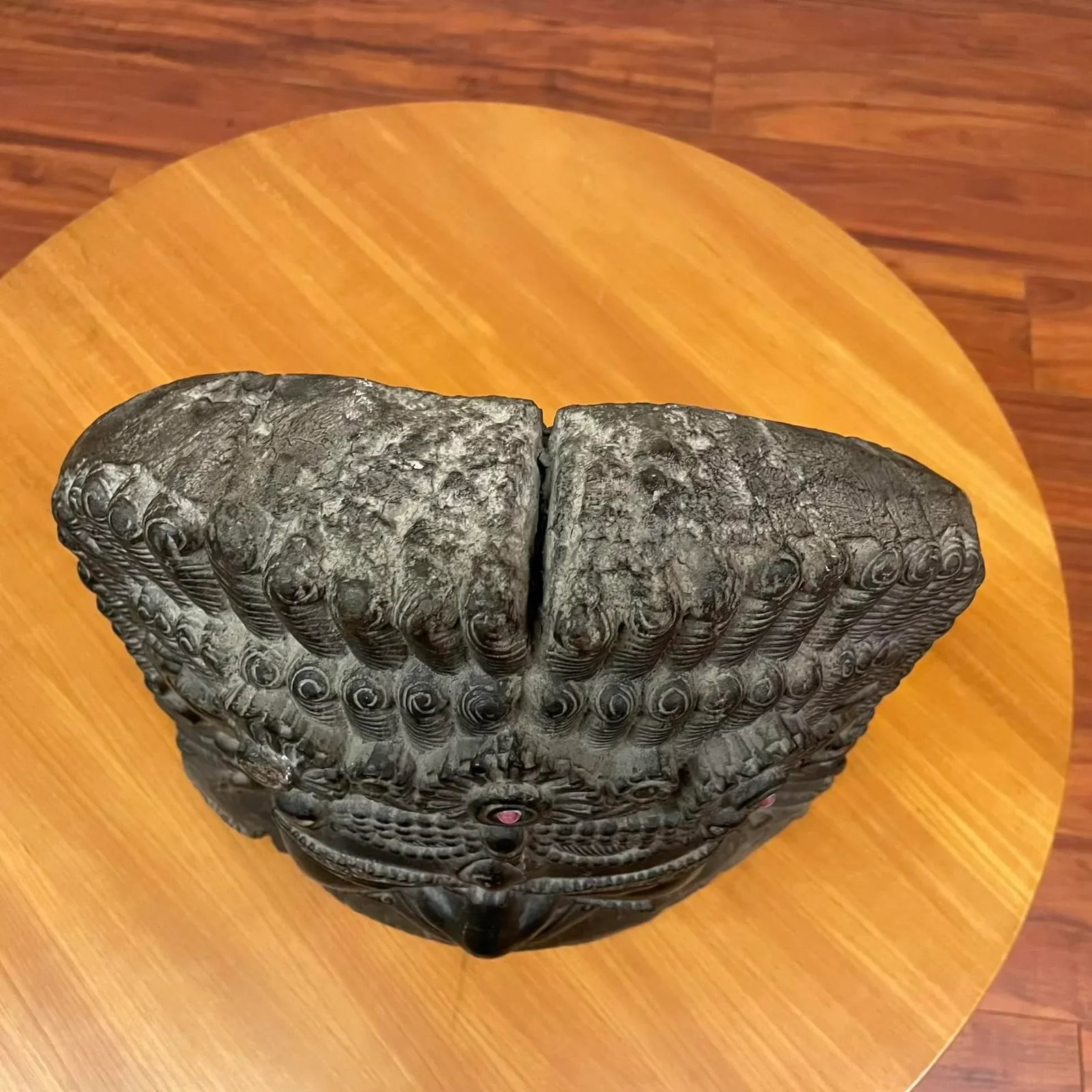 Large Nepalese Lacquered Wood Bhairab Mask Sculpture - 5