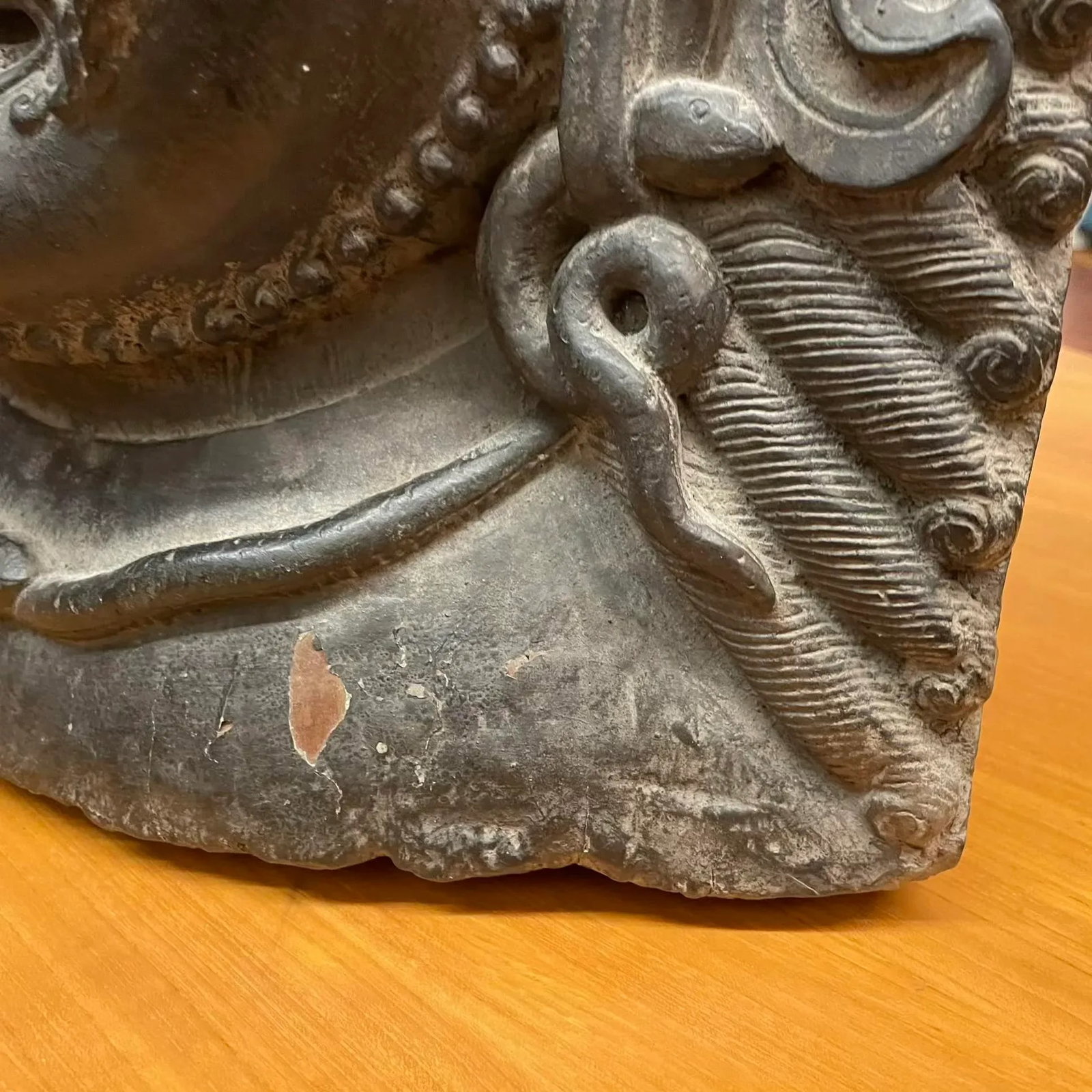 Large Nepalese Lacquered Wood Bhairab Mask Sculpture - 9