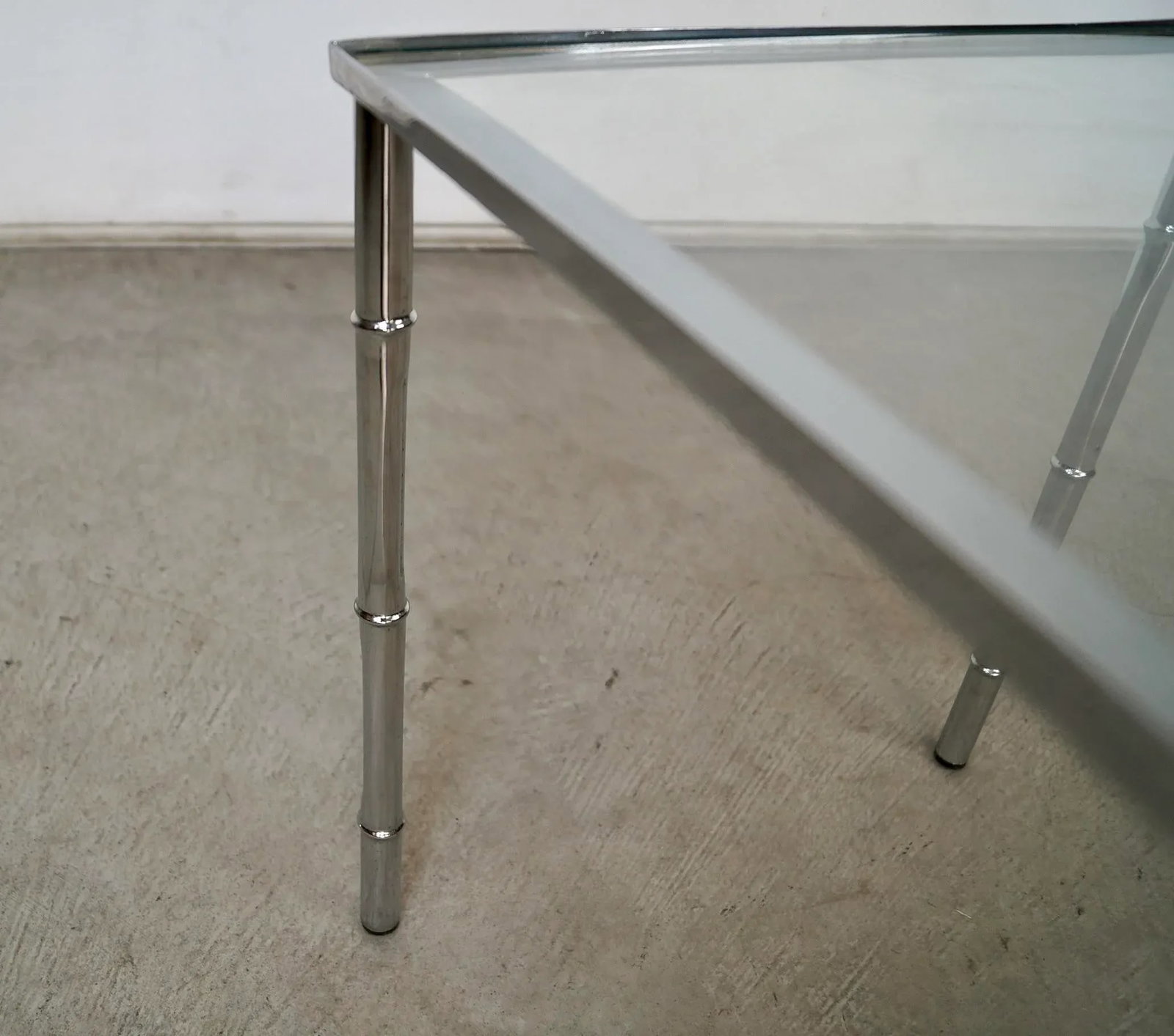 1970's Mid-Century Modern Italian Faux Bamboo Chrome Side Table - 10