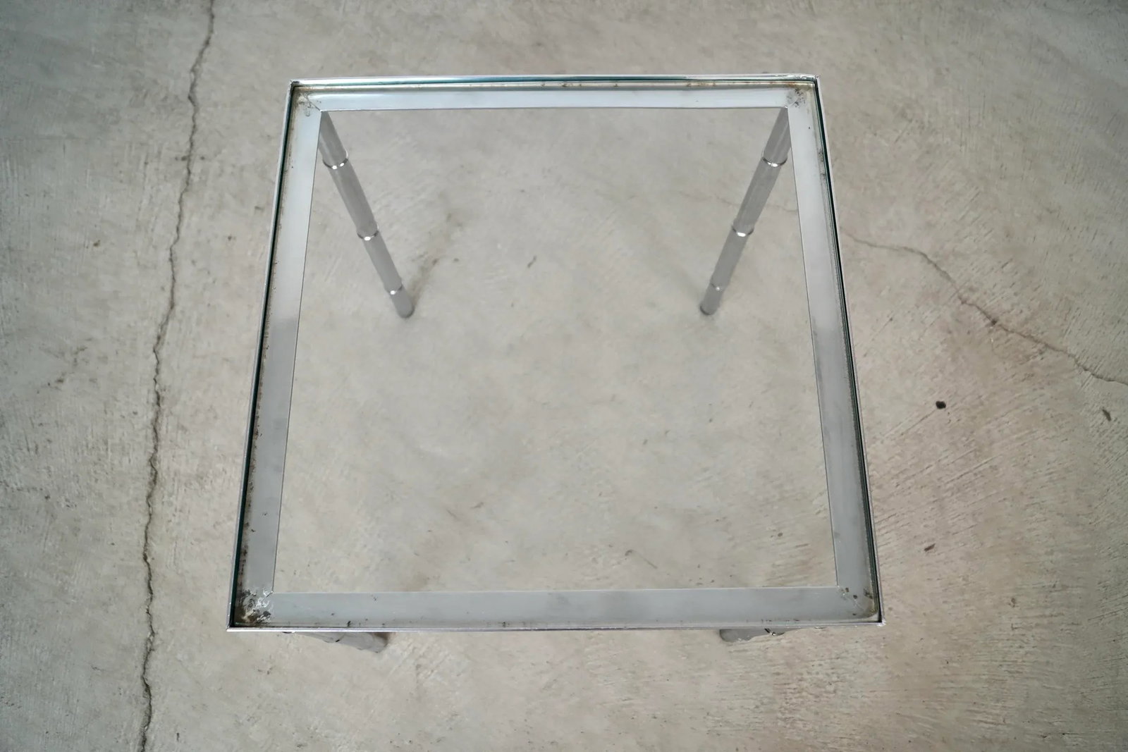 1970's Mid-Century Modern Italian Faux Bamboo Chrome Side Table - 7