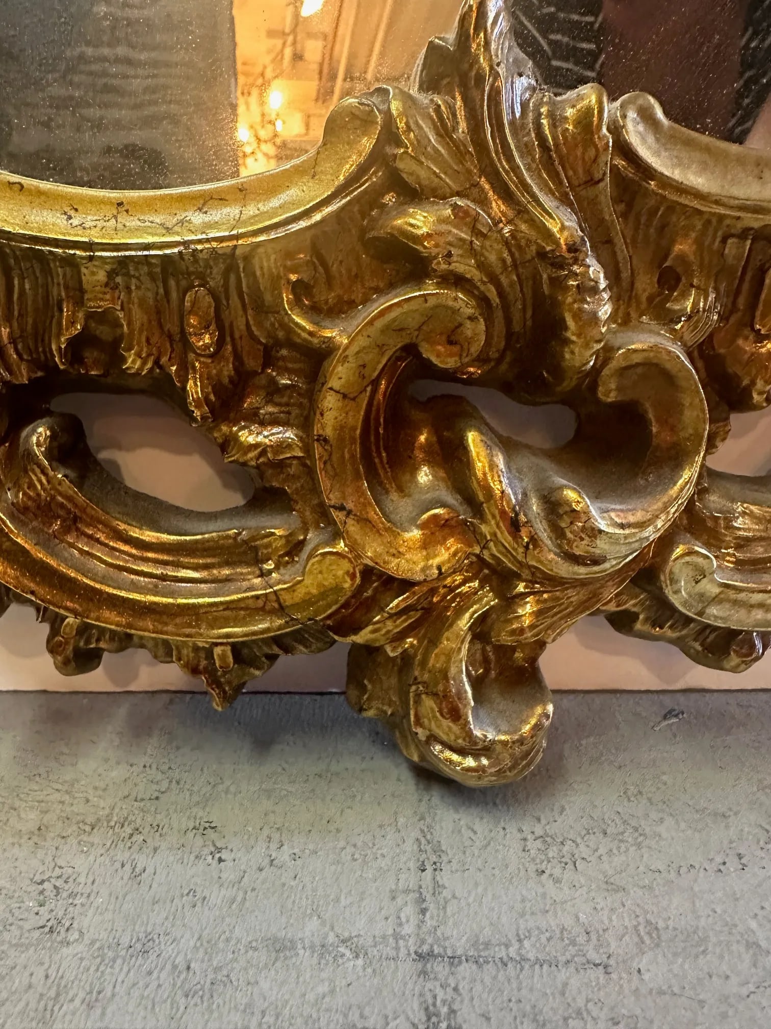 Gilded Composite French Style Wall Mirror - 4