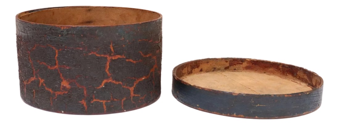 19th Century New England Bentwood Green Pantry Box With Crackled Texture (1 of 18)