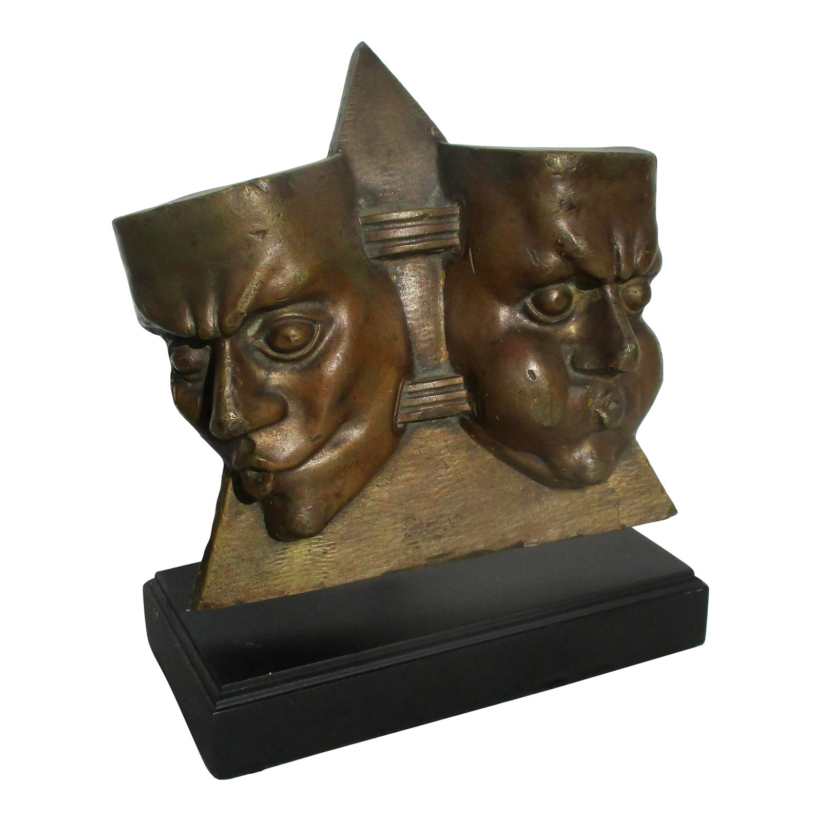 Mascot Ornament Designed by Francois Bazin Circa 1915: Mascot Ornament Designed By Francois Bazin. Two faces blowing air to represent Zephir and Aquilon, blowing and sucking air. Circa 1915 for the Spiro auto. Art Deco French Auto decor. Measurements are