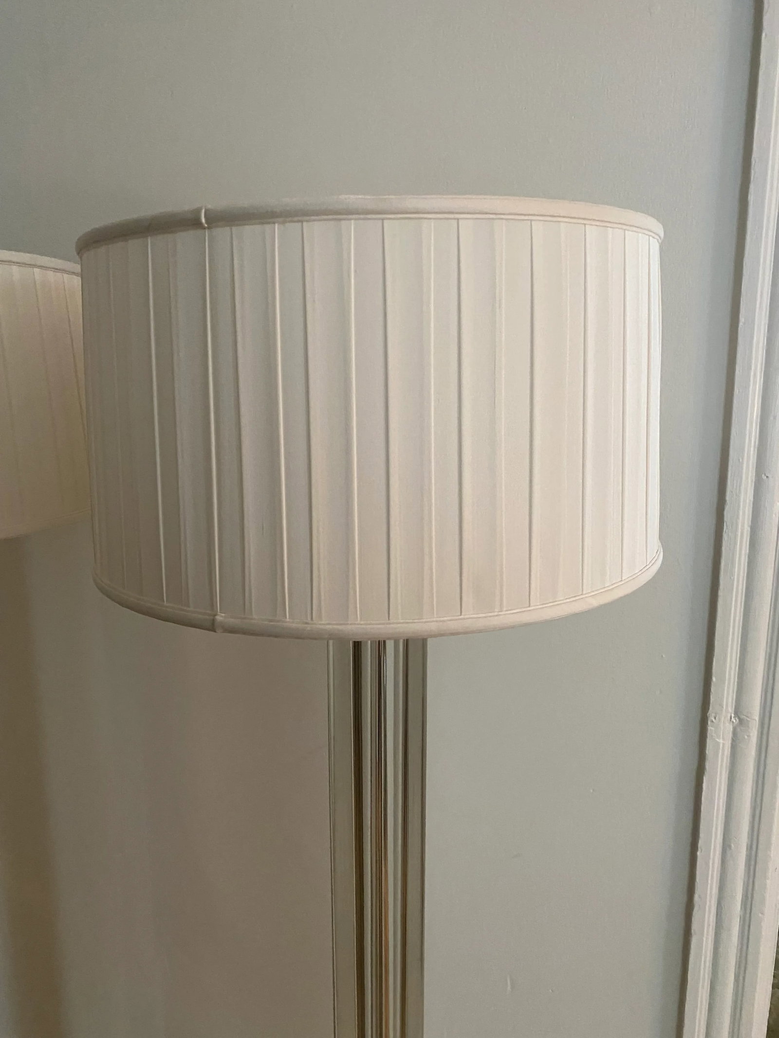 Heavy Pair of Hollywood Regency Crystal and Silver Metal Floor Lamps -a Pair - 5