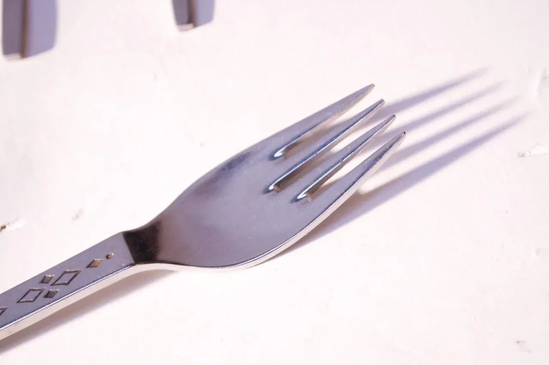 Mid-Century Japanese Modern Forty-Two Piece "Diamond" Stainless Steel Flatware Set - 11