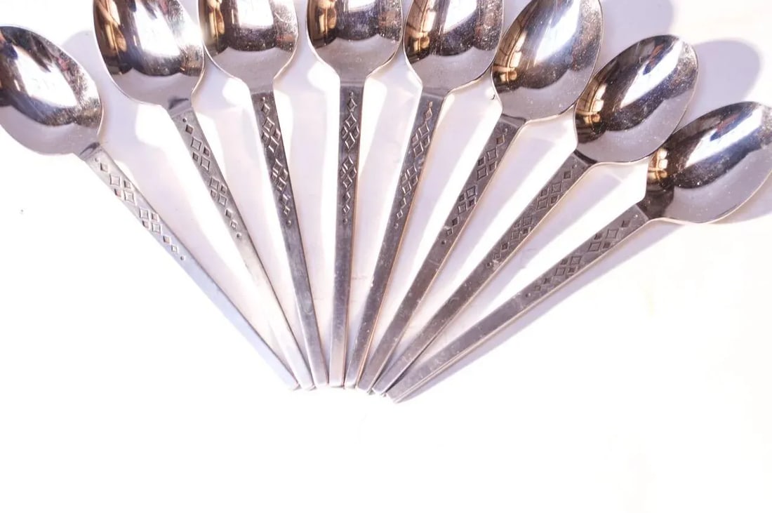 Mid-Century Japanese Modern Forty-Two Piece "Diamond" Stainless Steel Flatware Set - 6
