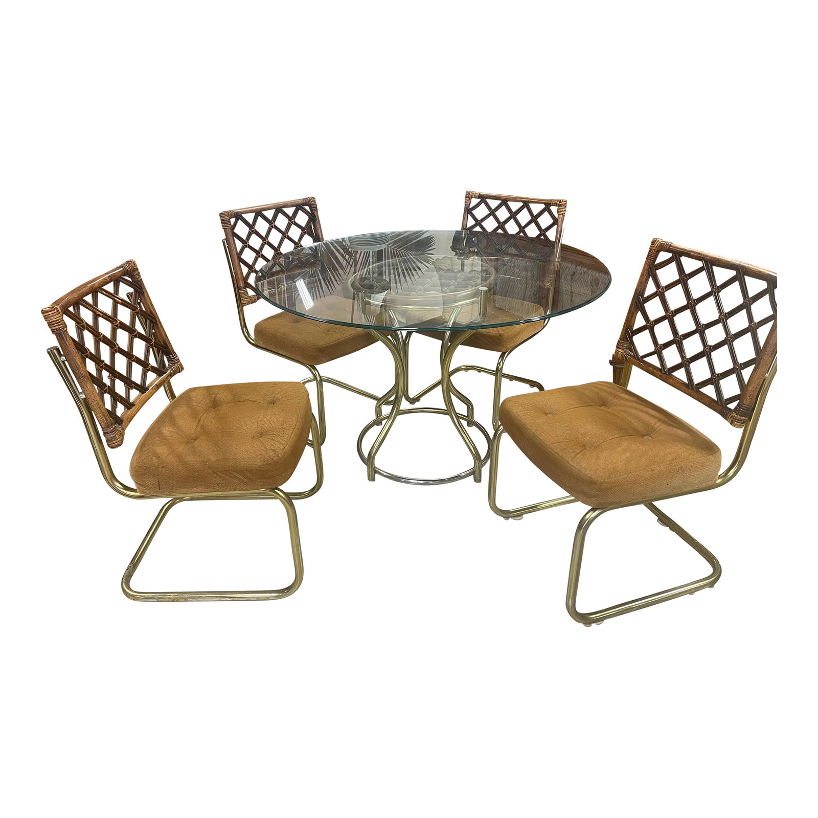 Milo Baughman Bamboo Rattan Dining Chairs Set (1 of 8)