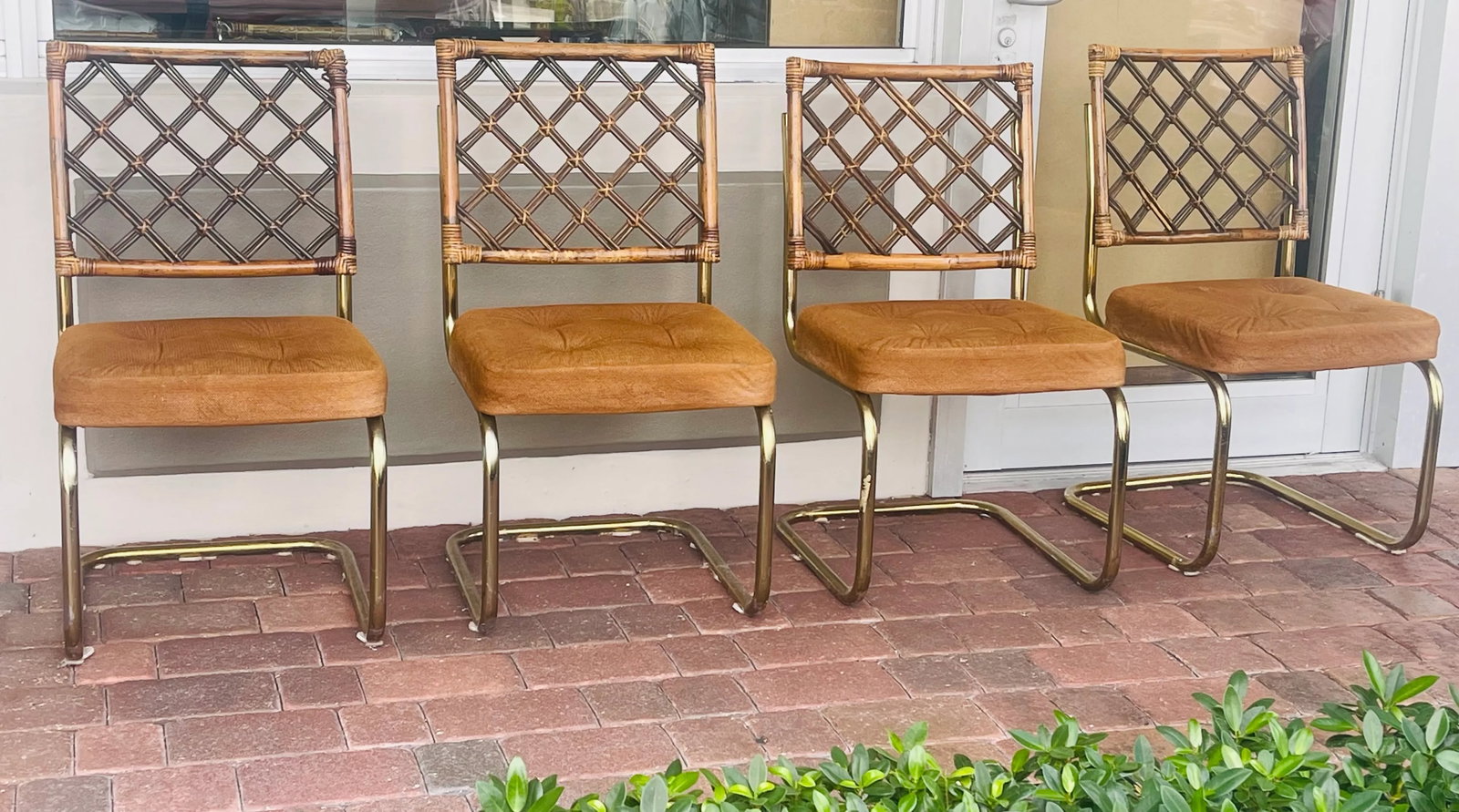 Milo Baughman Bamboo Rattan Dining Chairs Set - 3