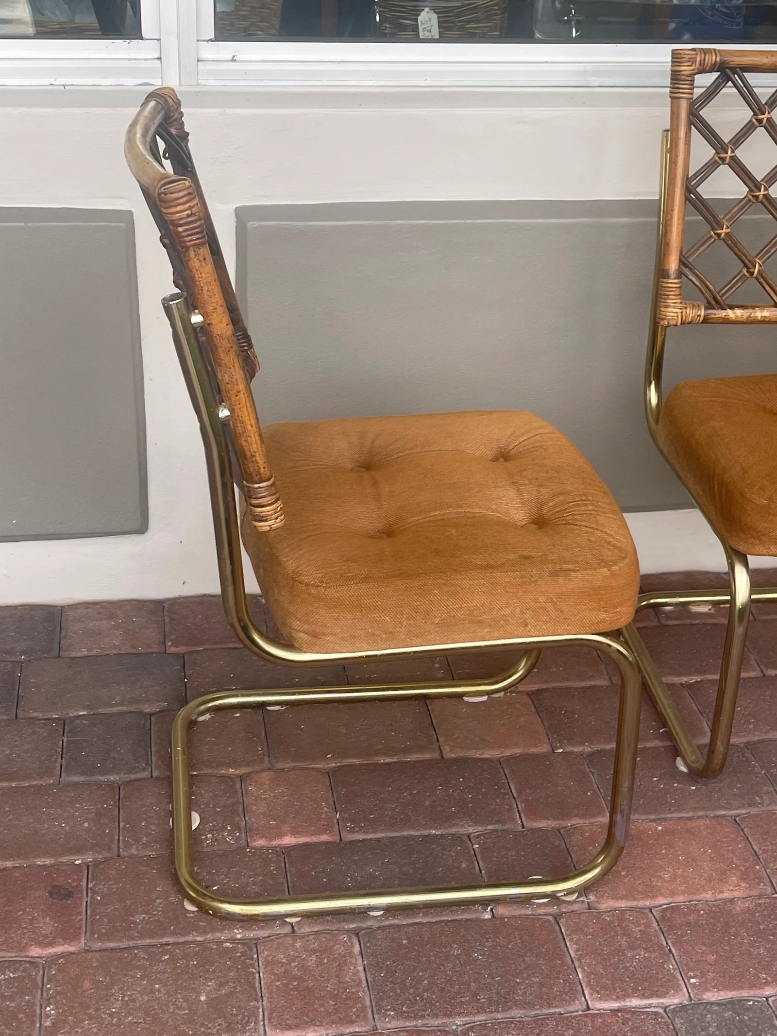 Milo Baughman Bamboo Rattan Dining Chairs Set - 7