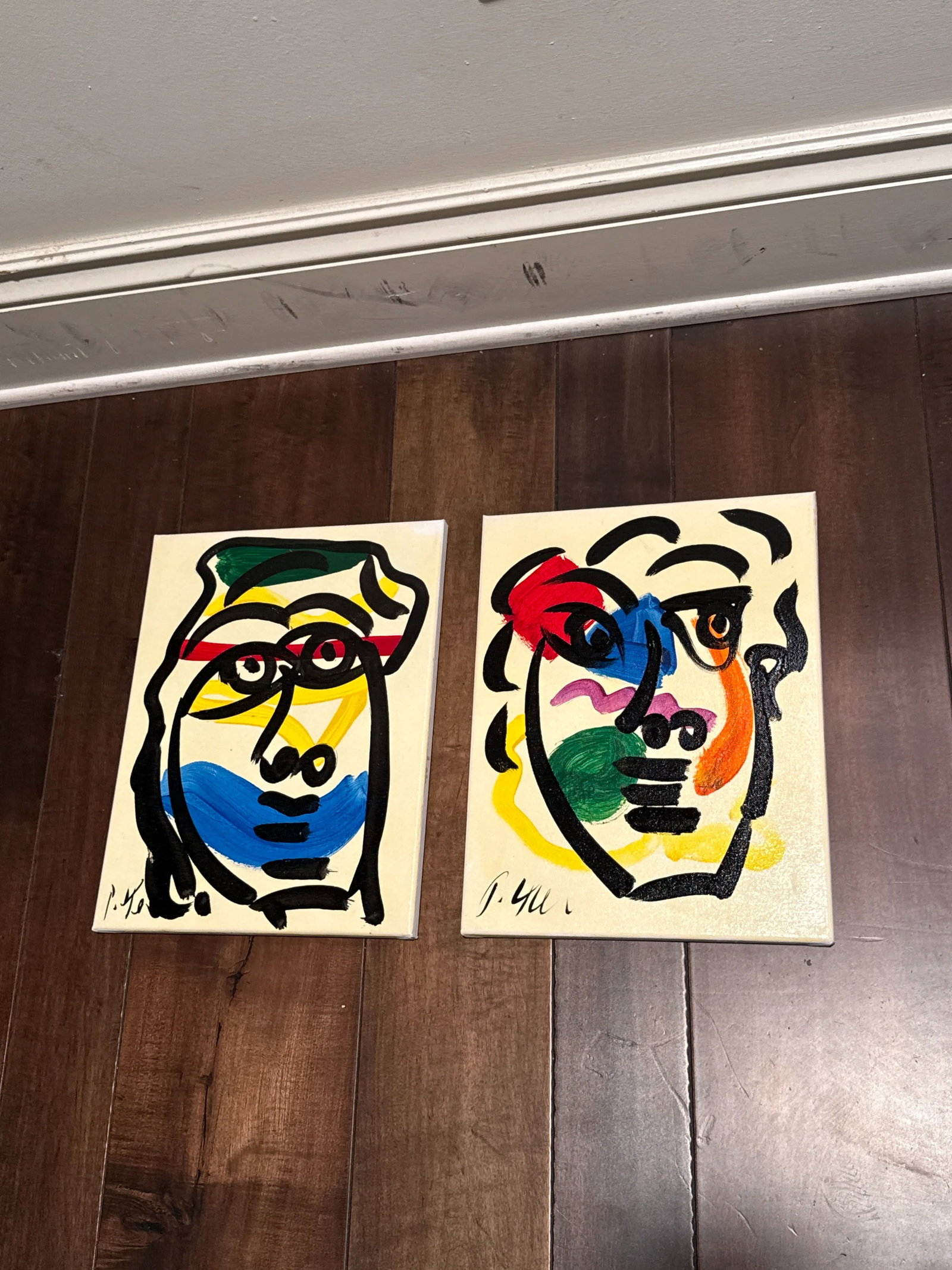 1970s Peter Keil Canvas Paintings a Pair - 2