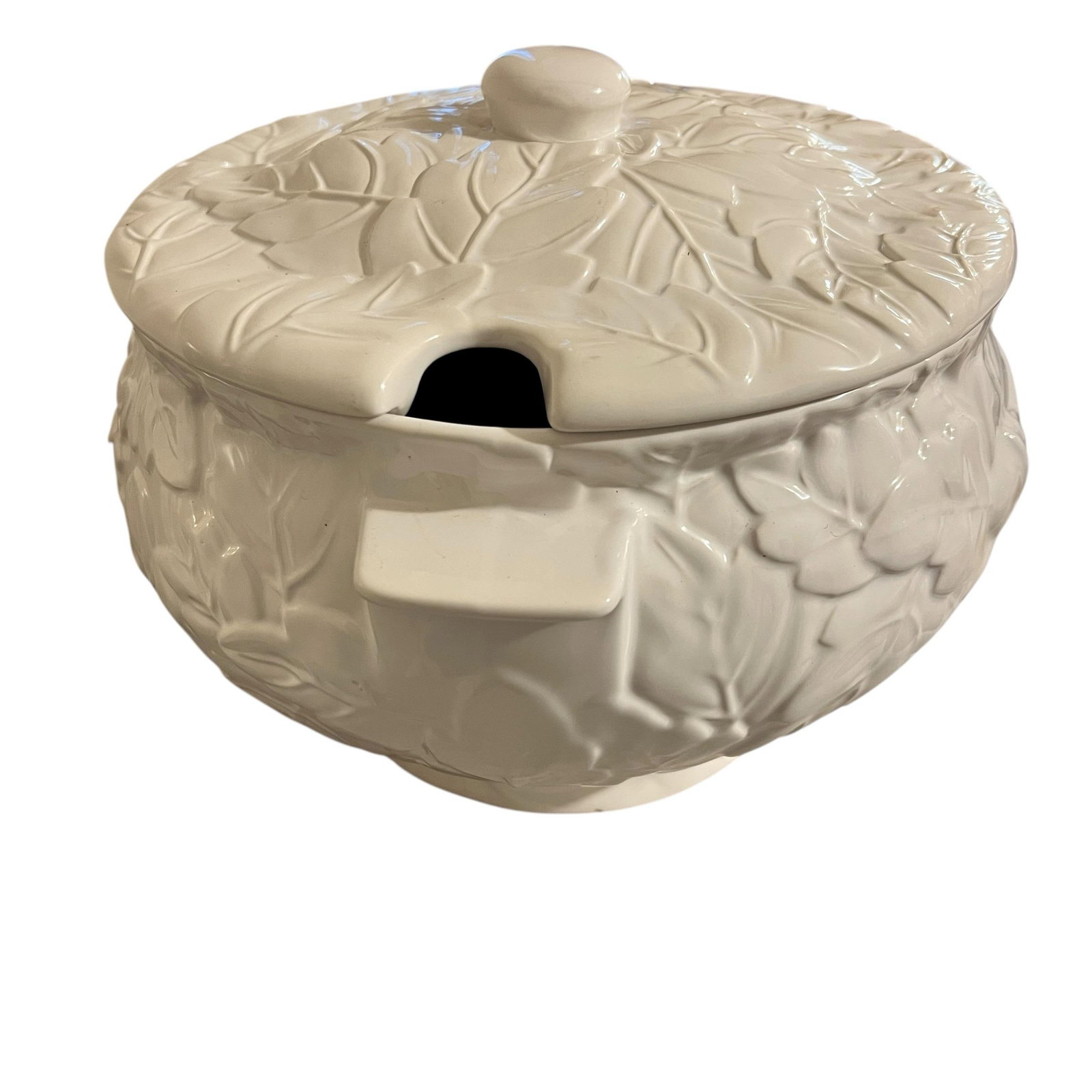 Vintage Traditional White Ironstone Acorns and Leaves Soup Tureen - 2