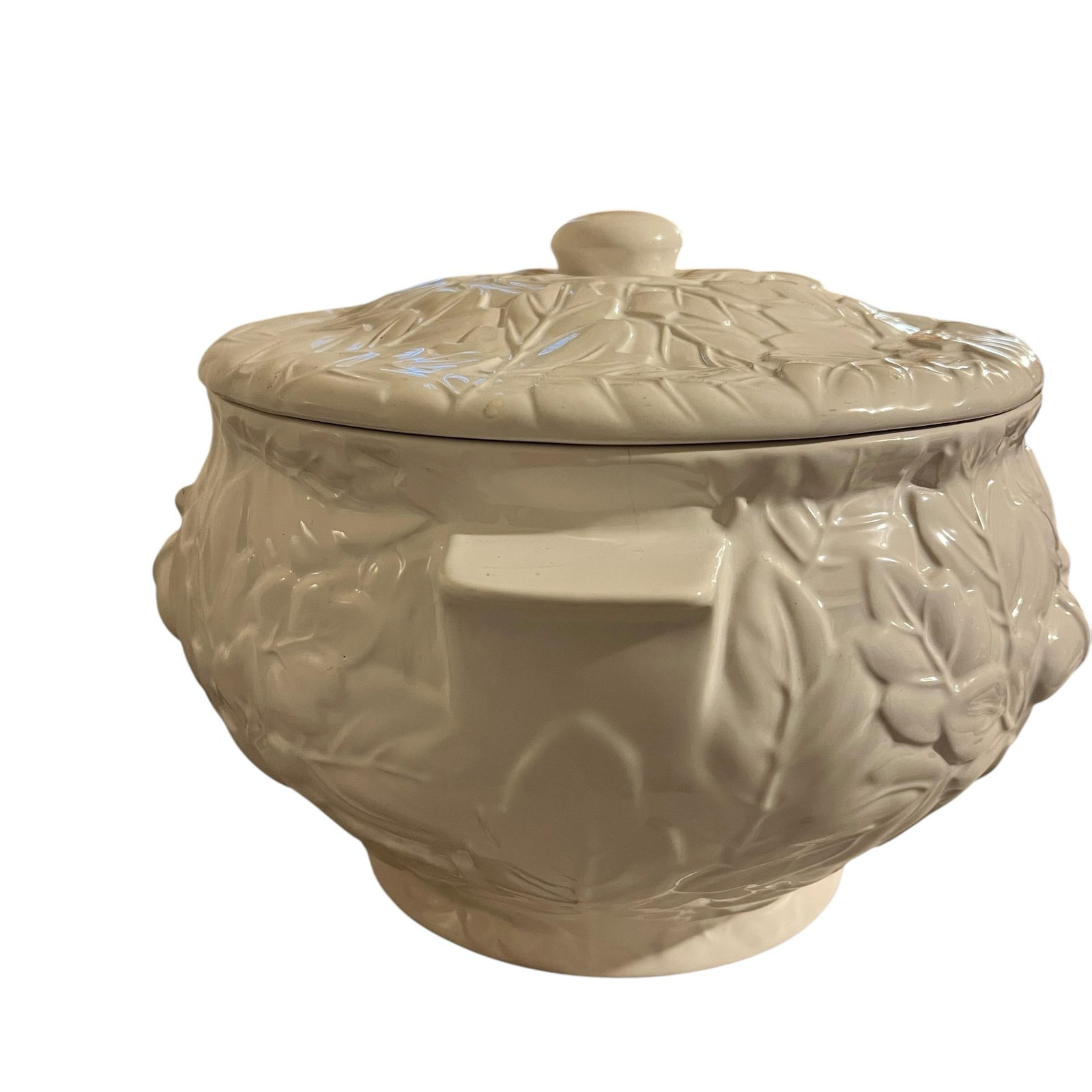 Vintage Traditional White Ironstone Acorns and Leaves Soup Tureen - 4