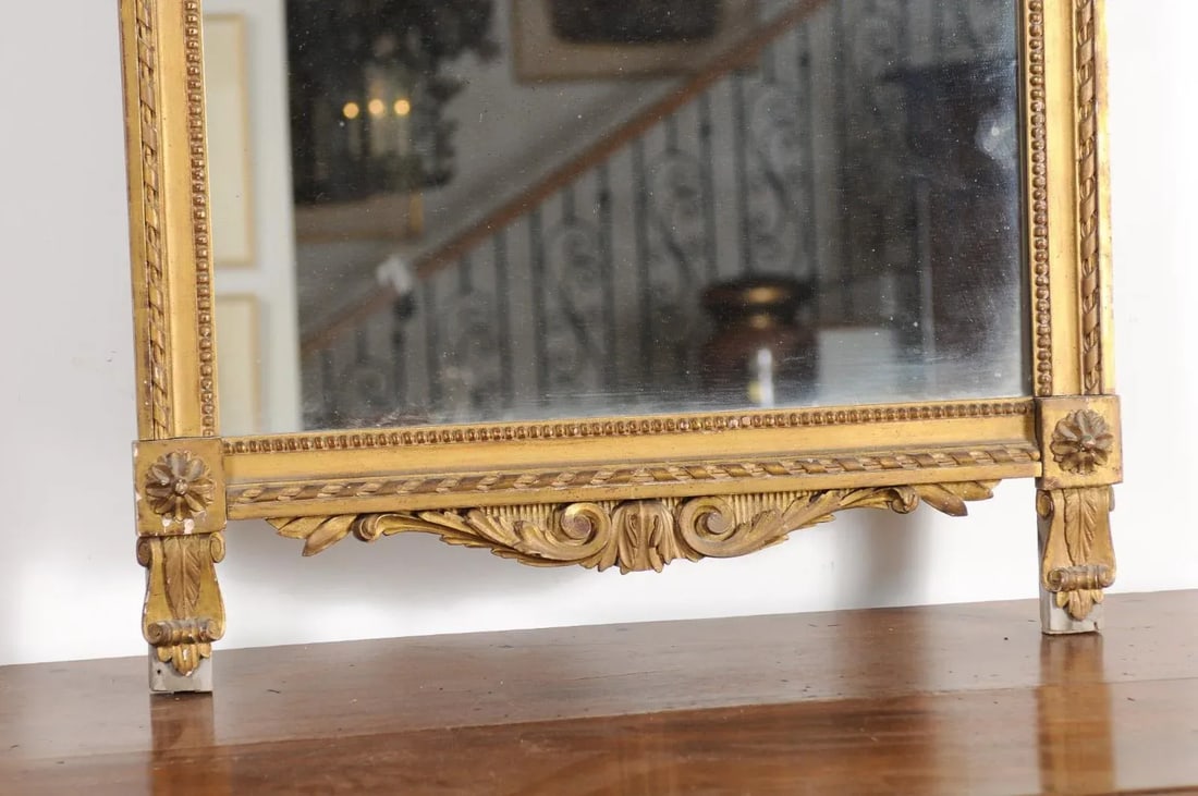 Late 18th Century Louis XVI French Period Giltwood Mirror - 5