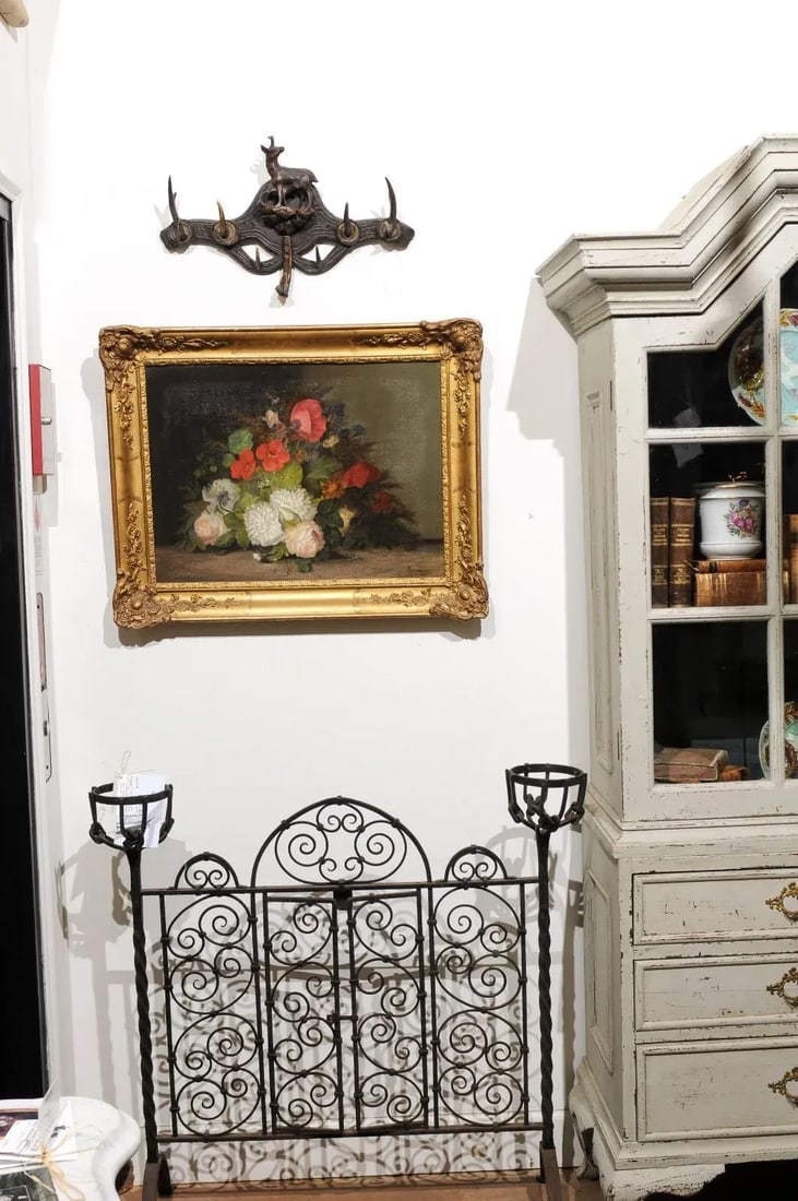 Mid 19th Century French Floral Still Life Oil Painting, Framed - 3