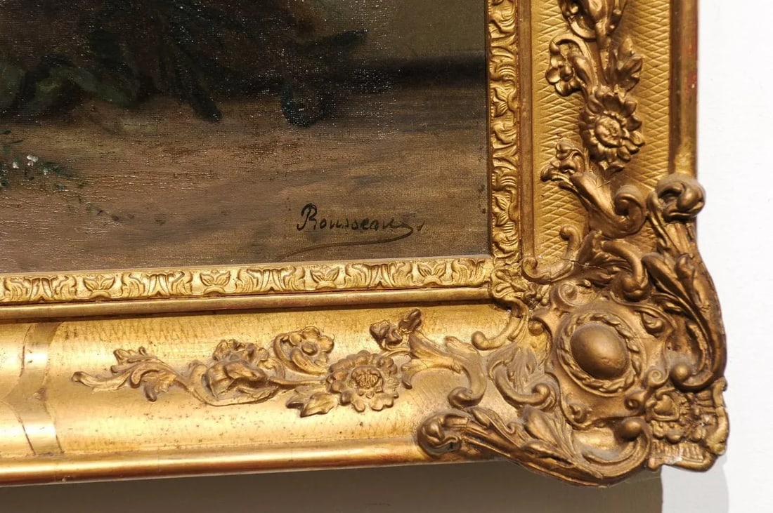 Mid 19th Century French Floral Still Life Oil Painting, Framed - 6