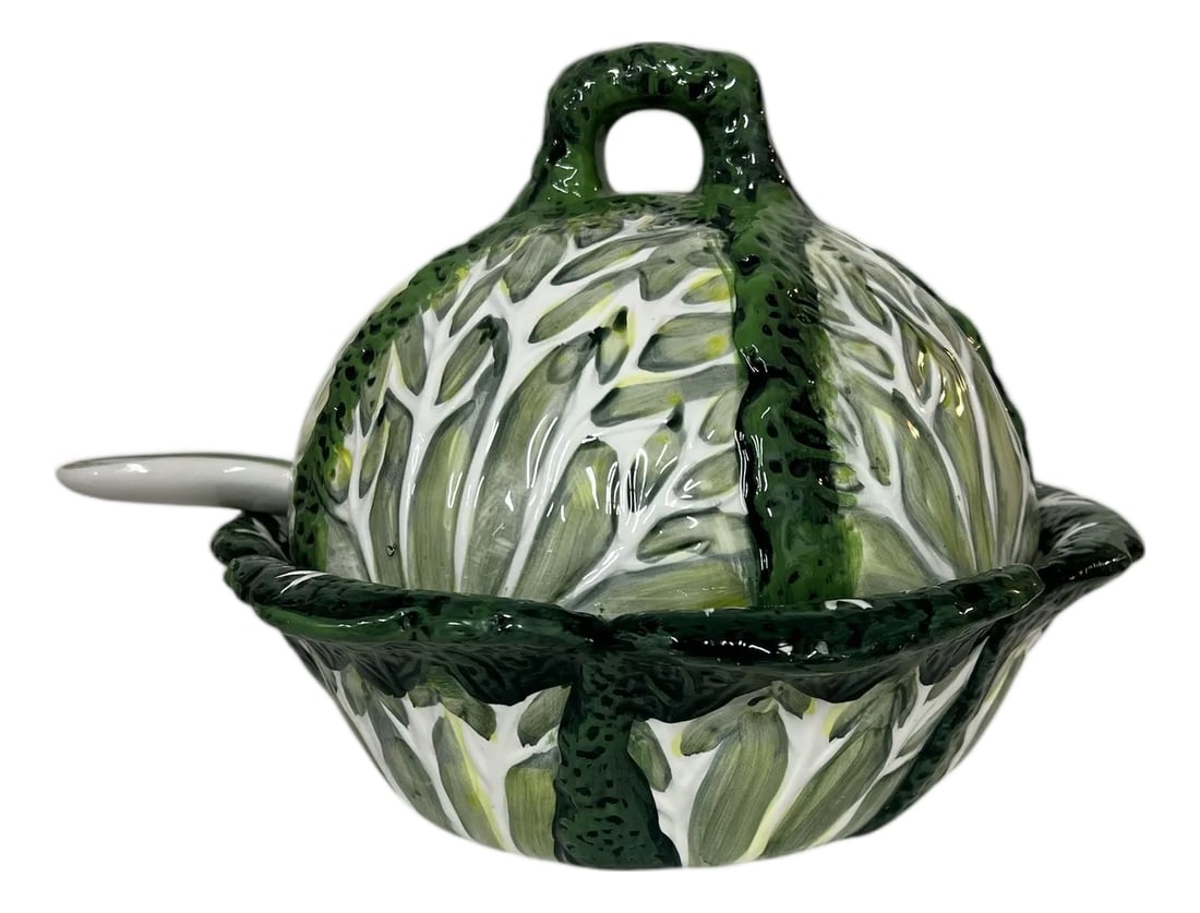 Vintage Hand Painted Cabbage Soup Tureen With Ladle (1 of 5)
